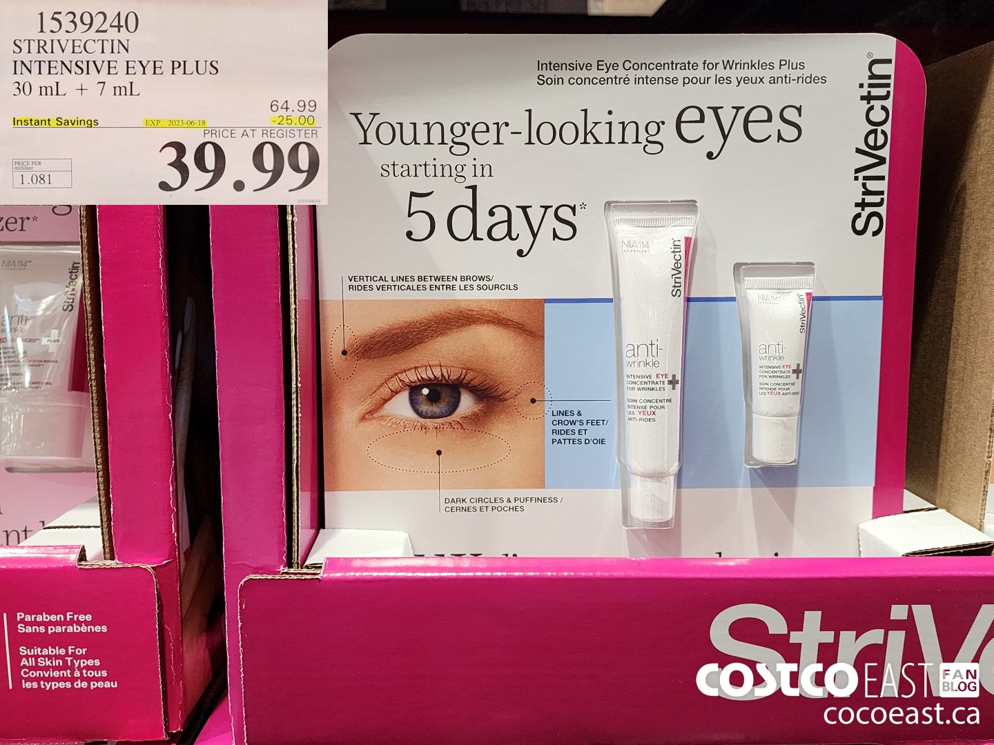 1539240 STRIVECTIN INTENSIVE EYE PLUS 30 mL + 7 mL ($25.00 INSTANT SAVINGS EXPIRES ON 2023-06-18) $39.99