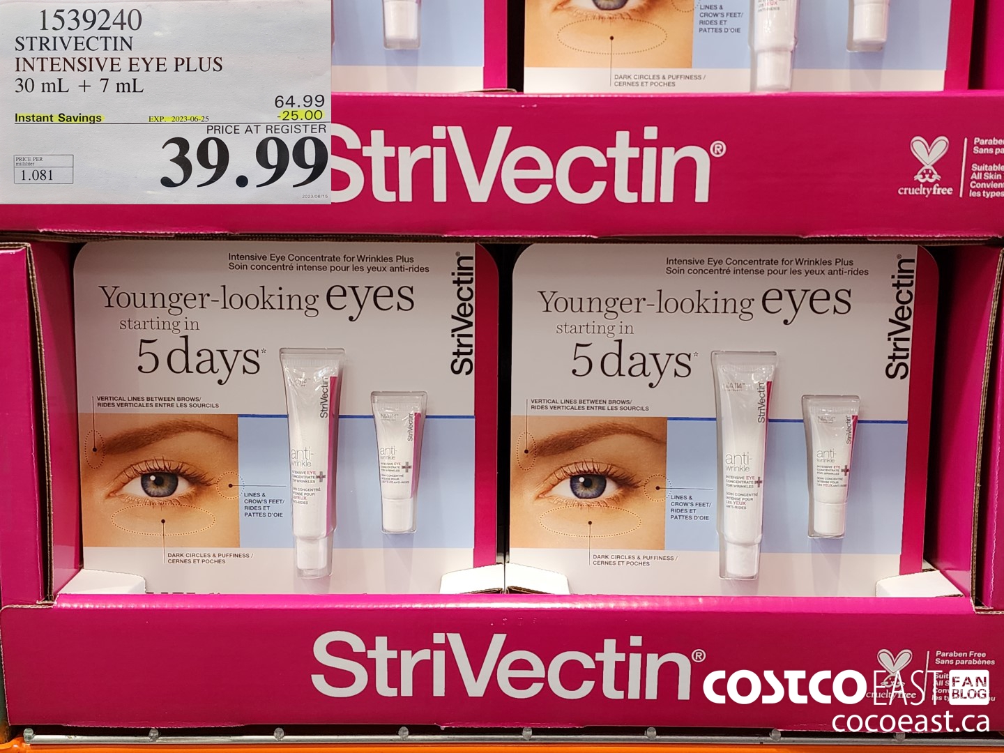 1539240 STRIVECTIN INTENSIVE EYE PLUS 30 mL + 7 mL ($25.00 INSTANT SAVINGS EXPIRES ON 2023-06-25) $39.99