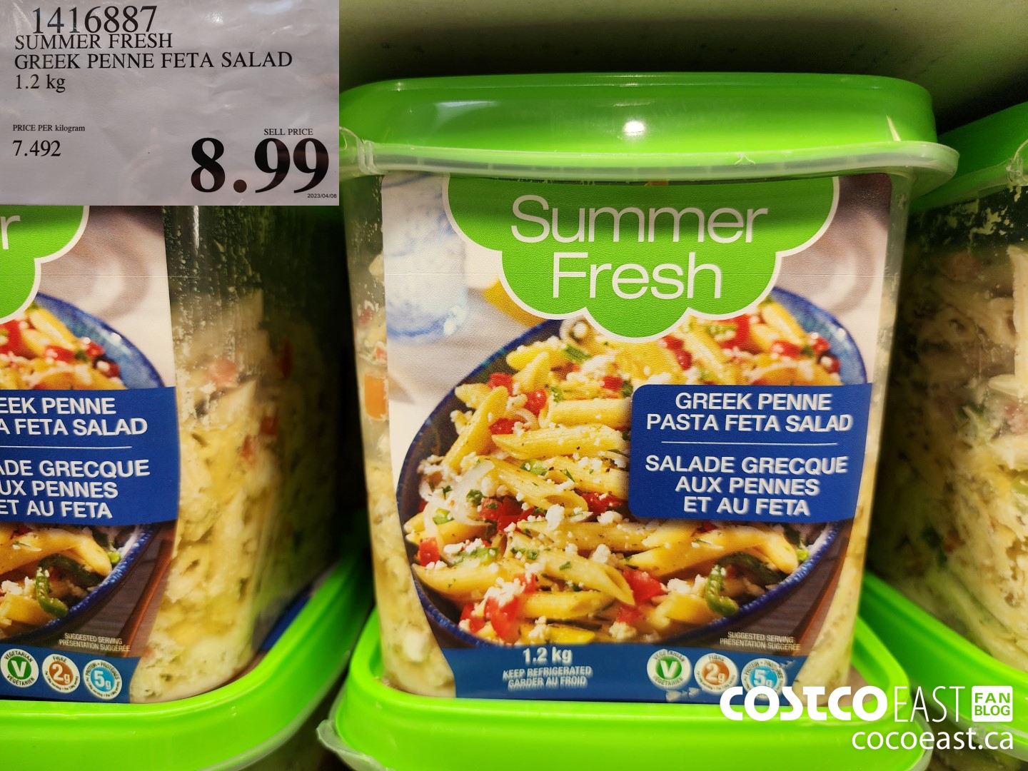 1416887 SUMMER FRESH GREEK PENNE FETA SALAD 1.2 KG $8.99