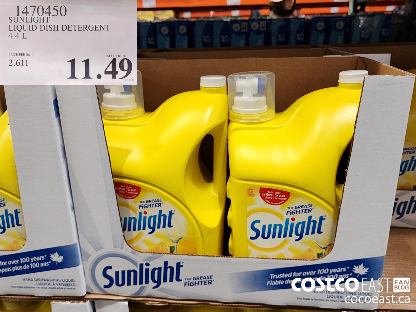 1470450 SUNLIGHT LIQUID DISH DETERGENT 4.4L $11.49