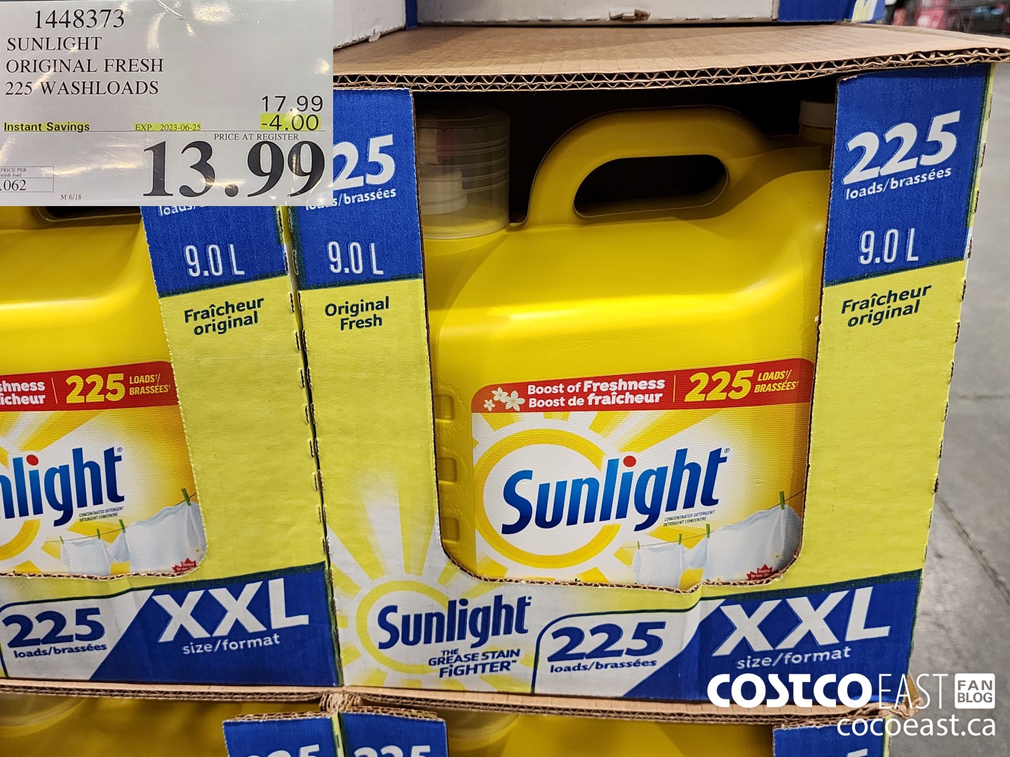 1448373 SUNLIGHT ORIGINAL FRESH 225 wash loads ($4.00 INSTANT SAVINGS EXPIRES ON 2023-06-25) $13.99