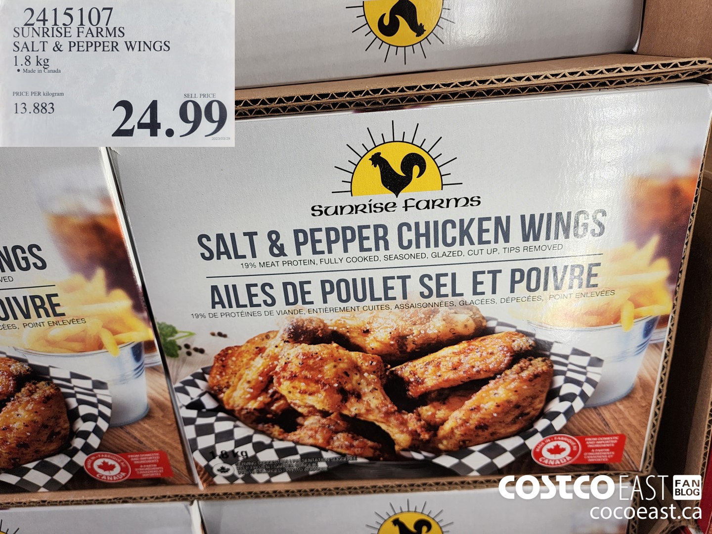 2415107 SUNRISE FARMS SALT & PEPPER WINGS 1.8KG $24.99