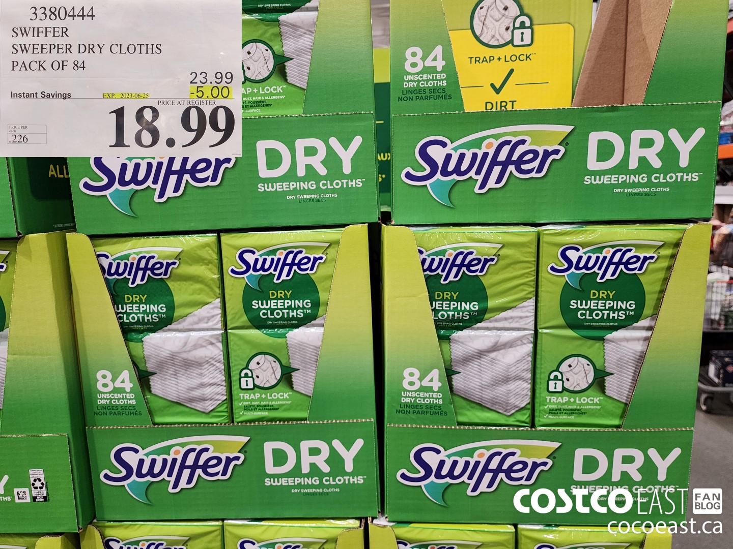 3380444 SWIFFER SWEEPER DRY CLOTHS PACK OF 84 ($5.00 INSTANT SAVINGS EXPIRES ON 2023-06-25) $18.99