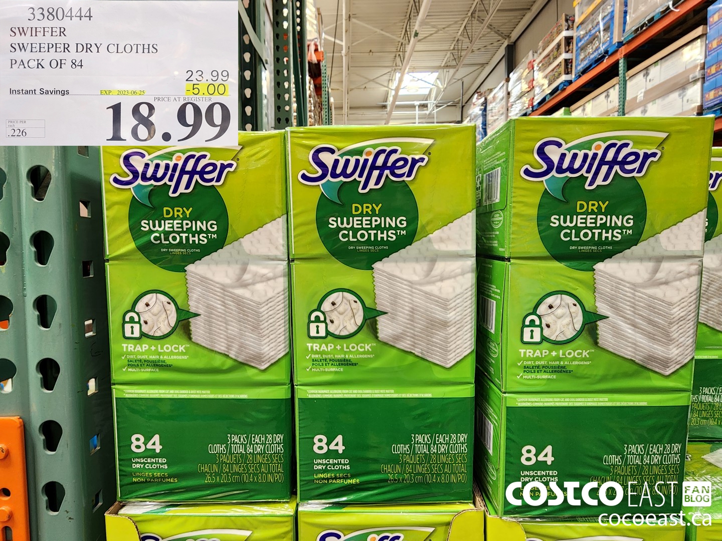 3380444 SWIFFER SWEEPER DRY CLOTHS PACK OF 84 ($5.00 INSTANT SAVINGS EXPIRES ON 2023-06-25) $18.99