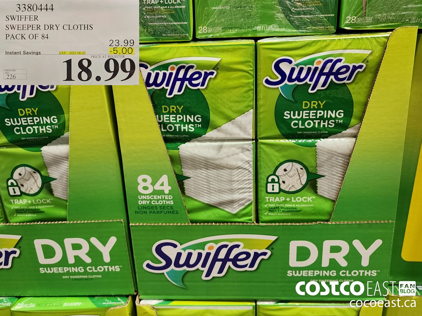 3380444 SWIFFER SWEEPER DRY CLOTHS PACK OF 84 ($5.00 INSTANT SAVINGS EXPIRES ON 2023-06-25) $18.99