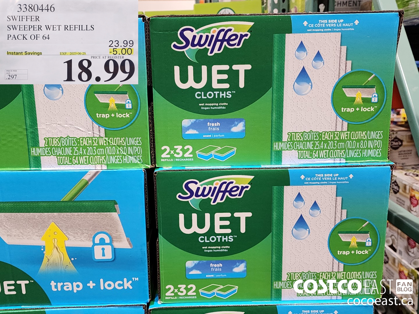 3380446 SWIFFER SWEEPER WET REFILLS PACK OF 64 ($5.00 INSTANT SAVINGS EXPIRES ON 2023-06-25) $18.99