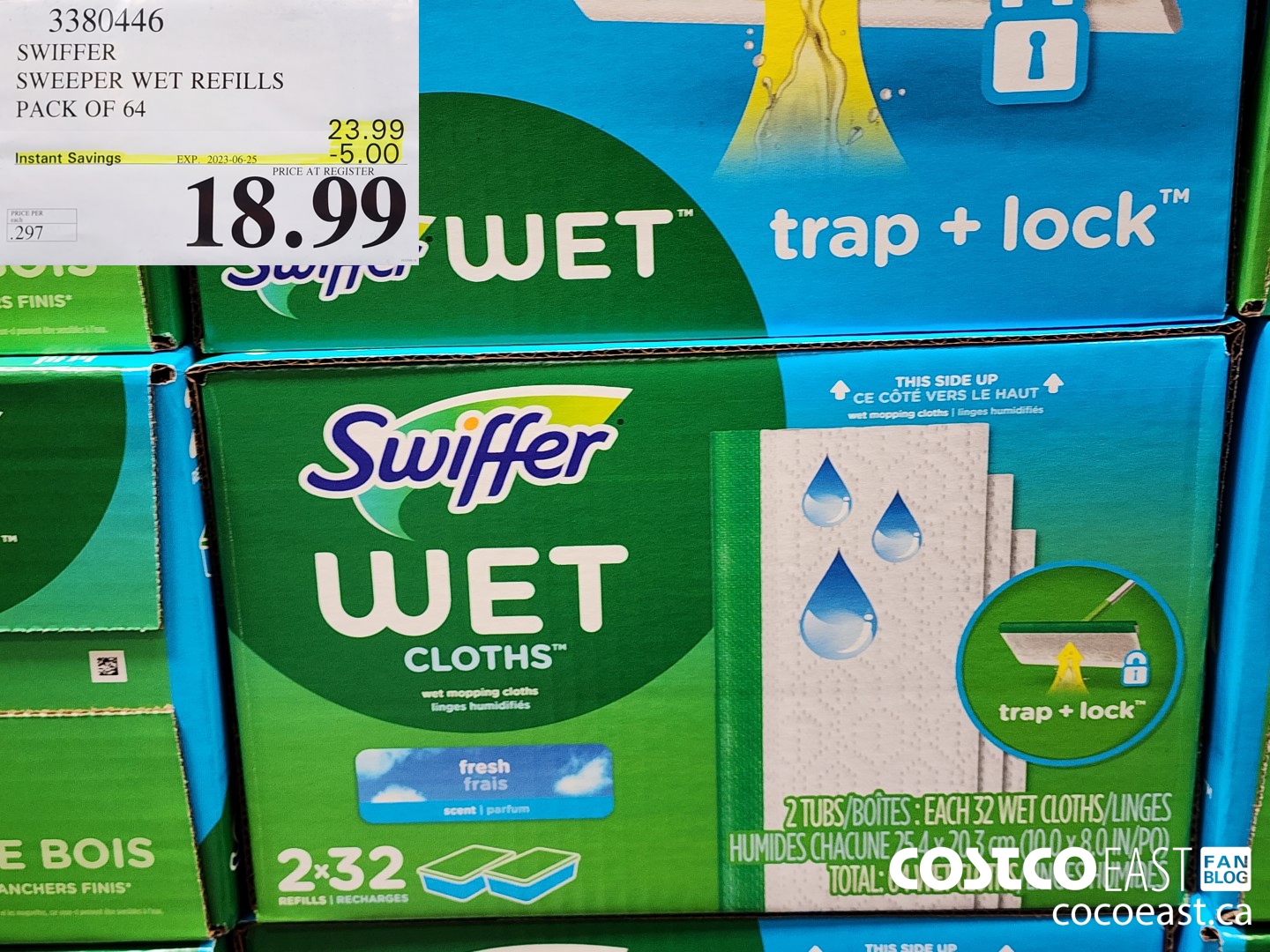 3380446 SWIFFER SWEEPER WET REFILLS PACK OF 64 ($5.00 INSTANT SAVINGS EXPIRES ON 2023-06-25) $18.99