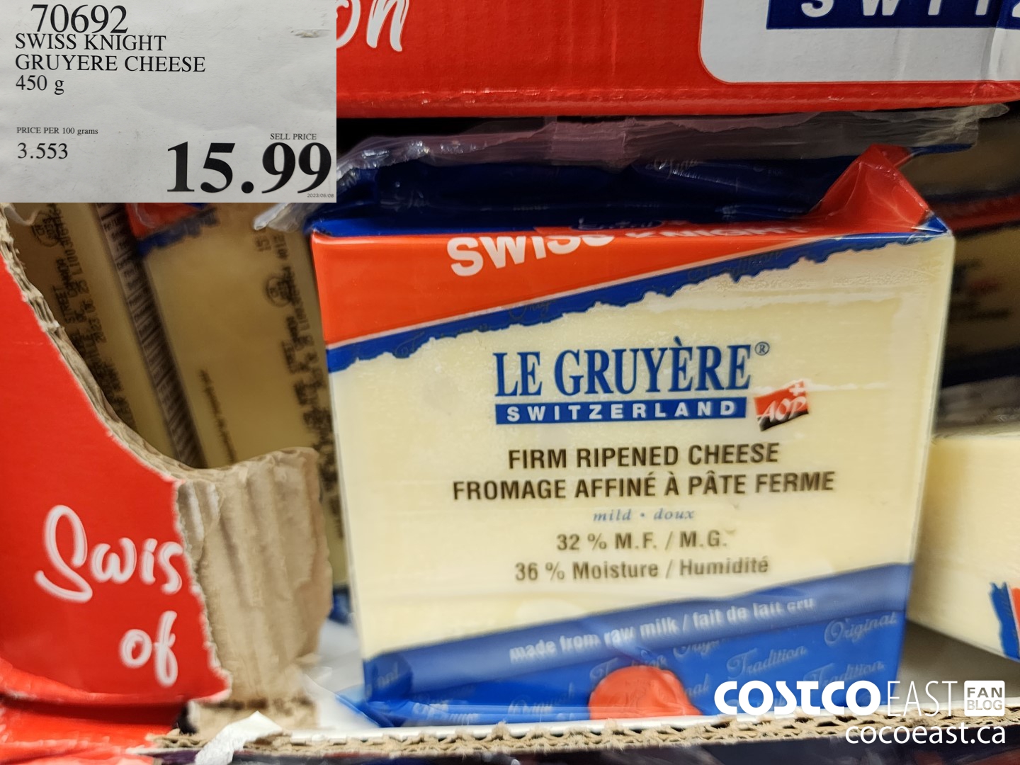 70692 SWISS KNIGHT GRUYERE CHEESE 450 g $15.99