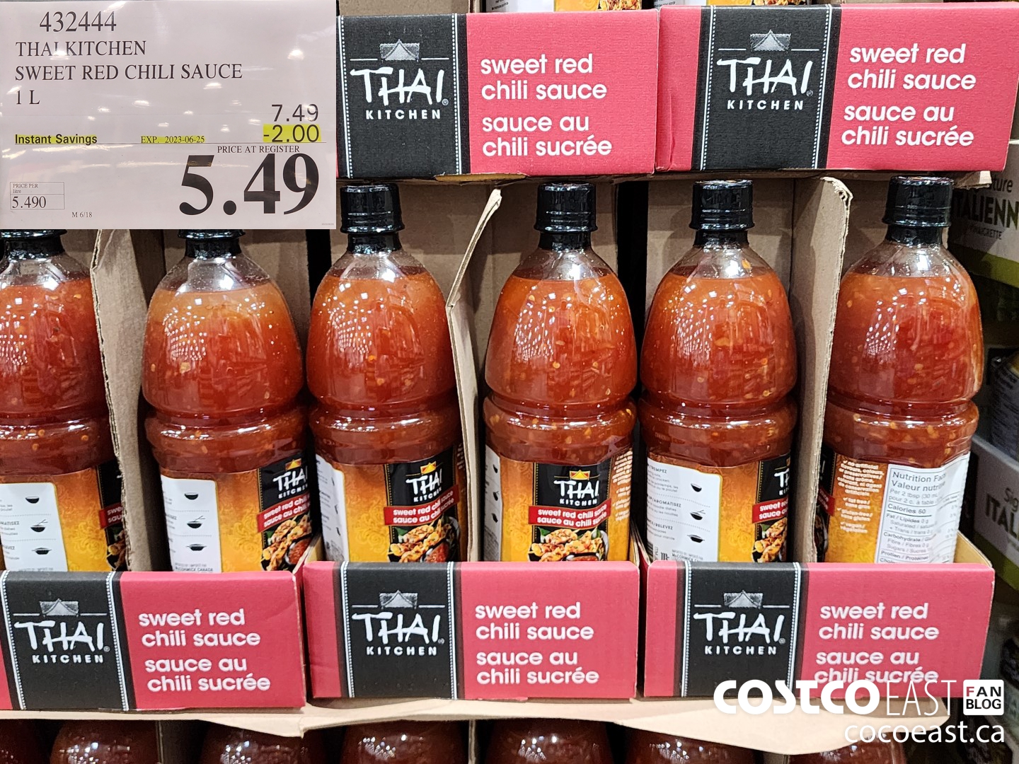 432444 THAI KITCHEN SWEET RED CHILI SAUCE 1 L ($2.00 INSTANT SAVINGS EXPIRES ON 2023-06-25) $5.49