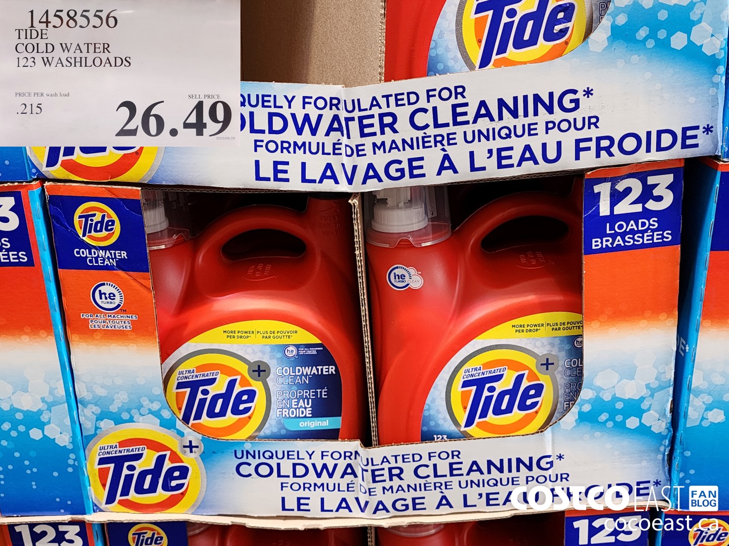 1458556 TIDE COLD WATER 123 WASHLOADS $26.49