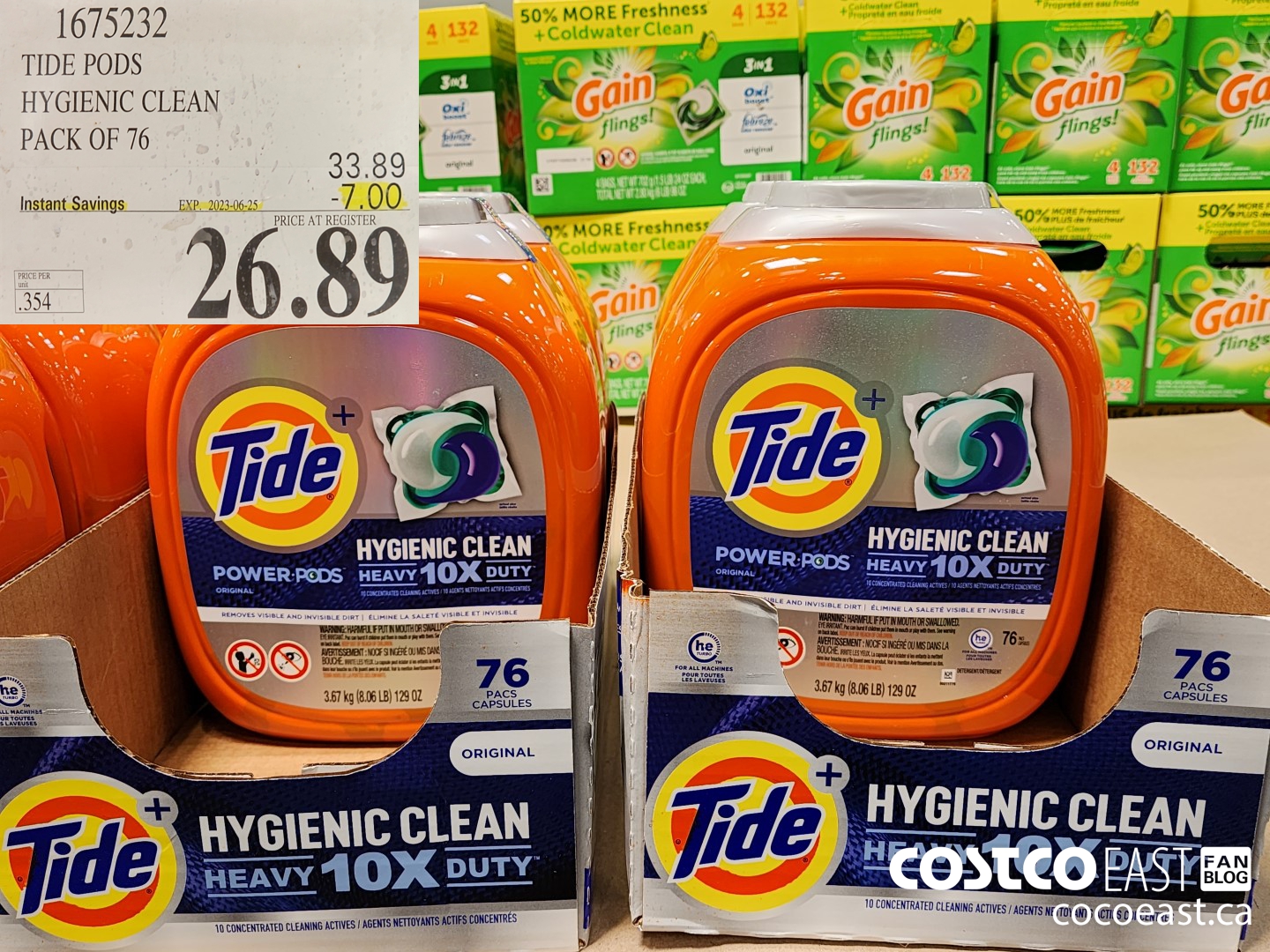 1675232 TIDE PODS HYGIENIC CLEAN PACK OF 76 ($7.00 INSTANT SAVINGS EXPIRES ON 2023-06-25) $26.89