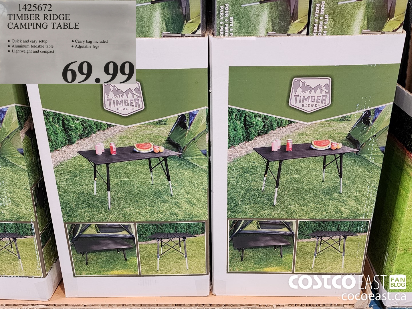 1425672 TIMBER RIDGE CAMPING TABLE $69.99