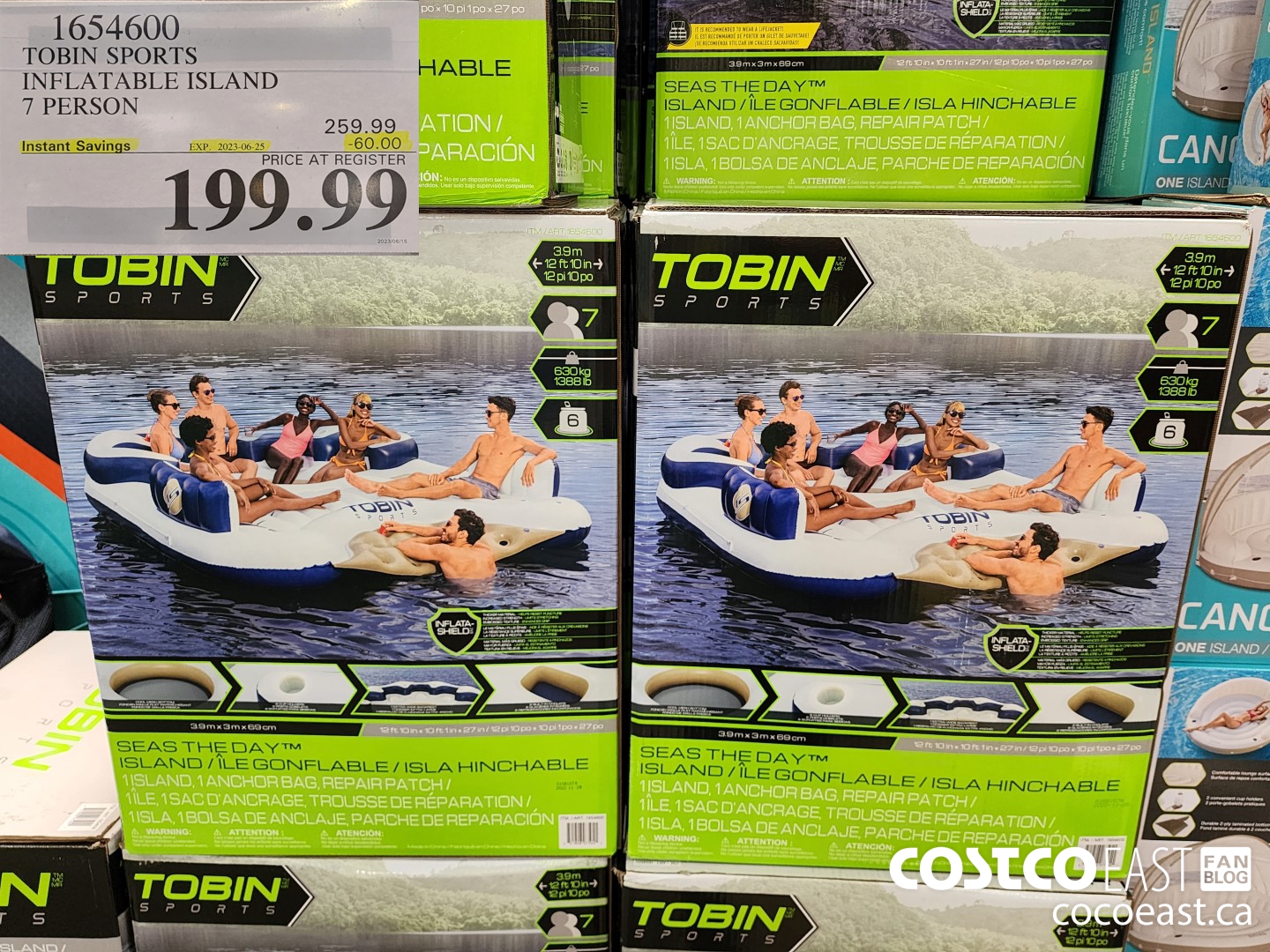 1654600 TOBIN SPORTS INFLATABLE ISLAND 7 PERSON ($60.00 INSTANT SAVINGS EXPIRES ON 2023-06-25) $199.99
