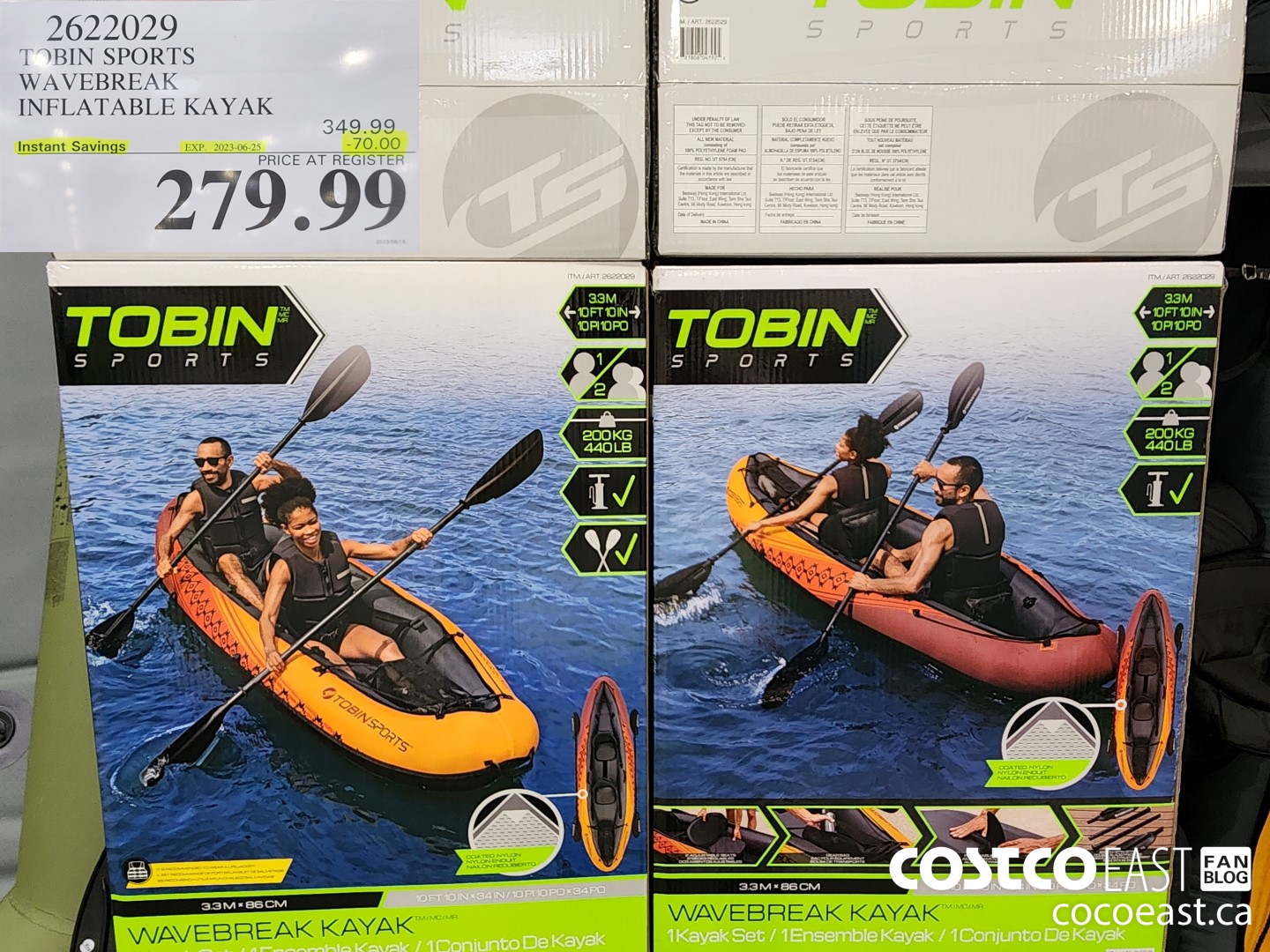 2622029 TOBIN SPORTS WAVEBREAK INFLATABLE KAYAK ($70.00 INSTANT SAVINGS EXPIRES ON 2023-06-25) $279.99