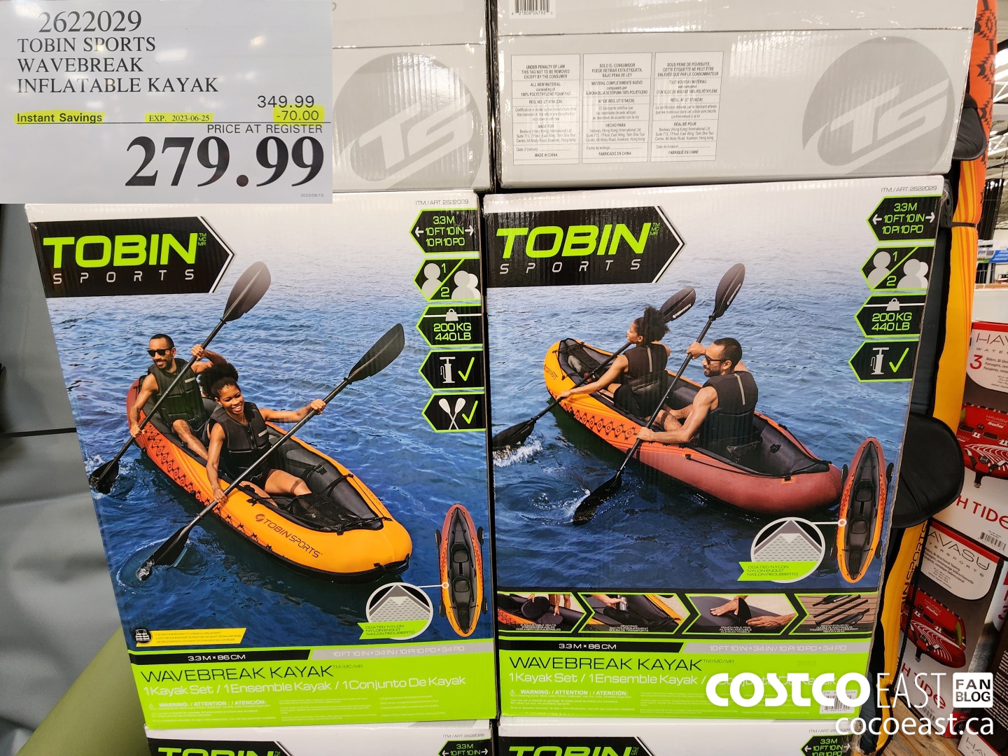 2622029 TOBIN SPORTS WAVEBREAK INFLATABLE KAYAK ($70.00 INSTANT SAVINGS EXPIRES ON 2023-06-25) $279.99