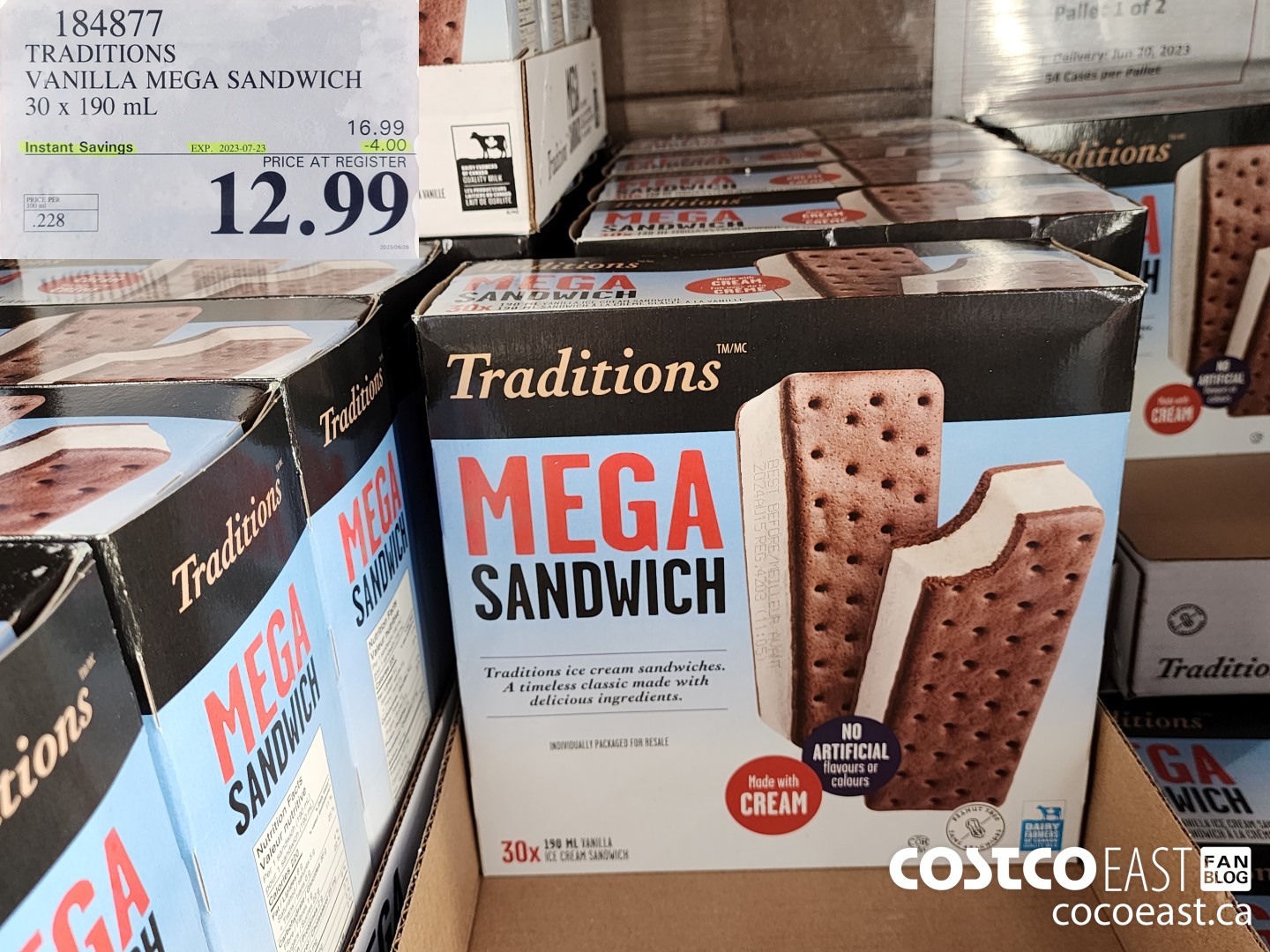 184877 TRADITIONS VANILLA MEGA SANDWICH 30 X 190 ML ($4.00 INSTANT SAVINGS EXPIRES ON 2023-07-23) $12.99