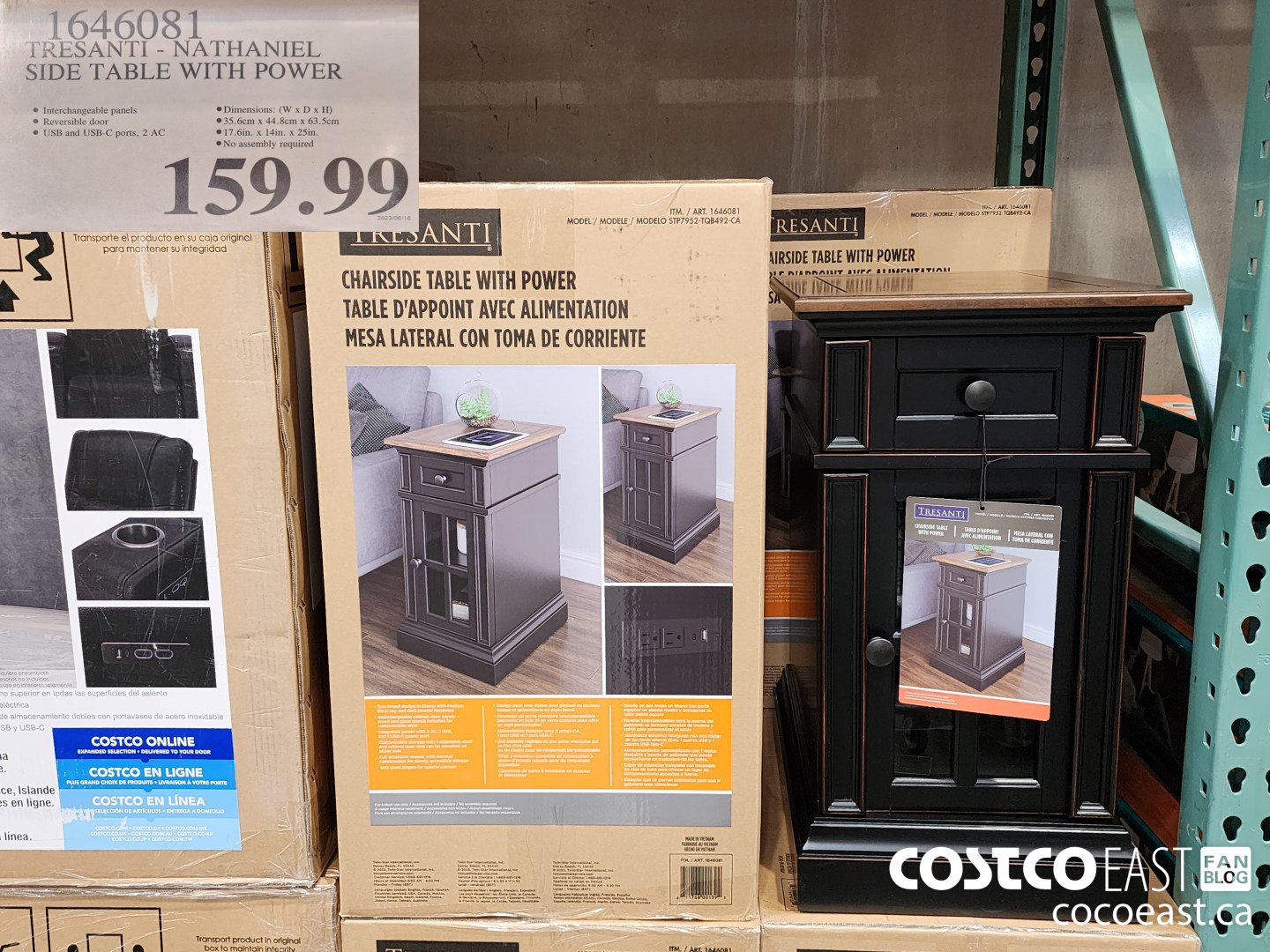 1646081 TRESANTI - NATHANIEL SIDE TABLE WITH POWER $159.99