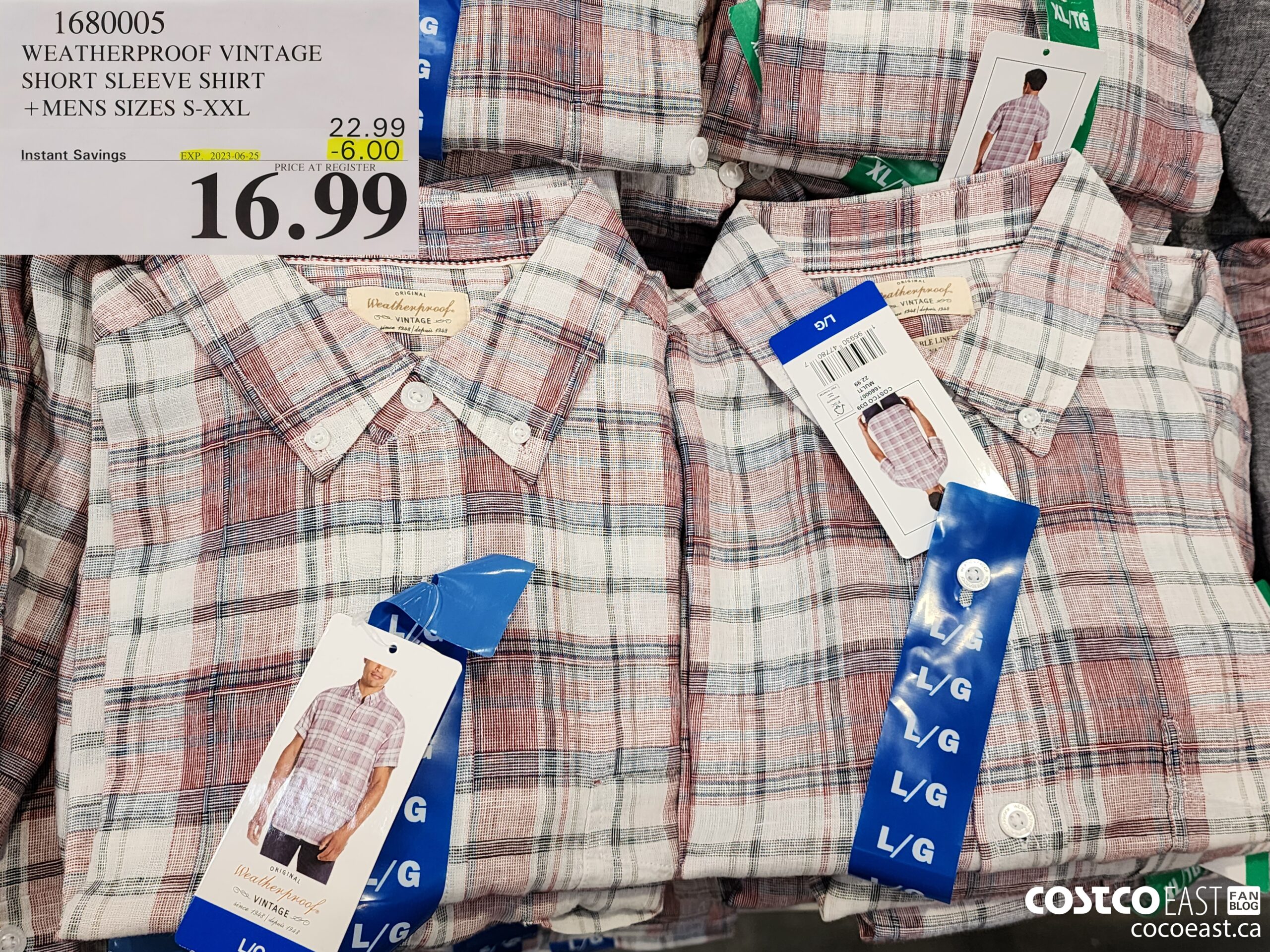 1680005 WEATHERPROOF VINTAGE SHORT SLEEVE SHIRT +MENS SIZES S-XXL ($6.00 INSTANT SAVINGS EXPIRES ON 2023-06-25) $16.99