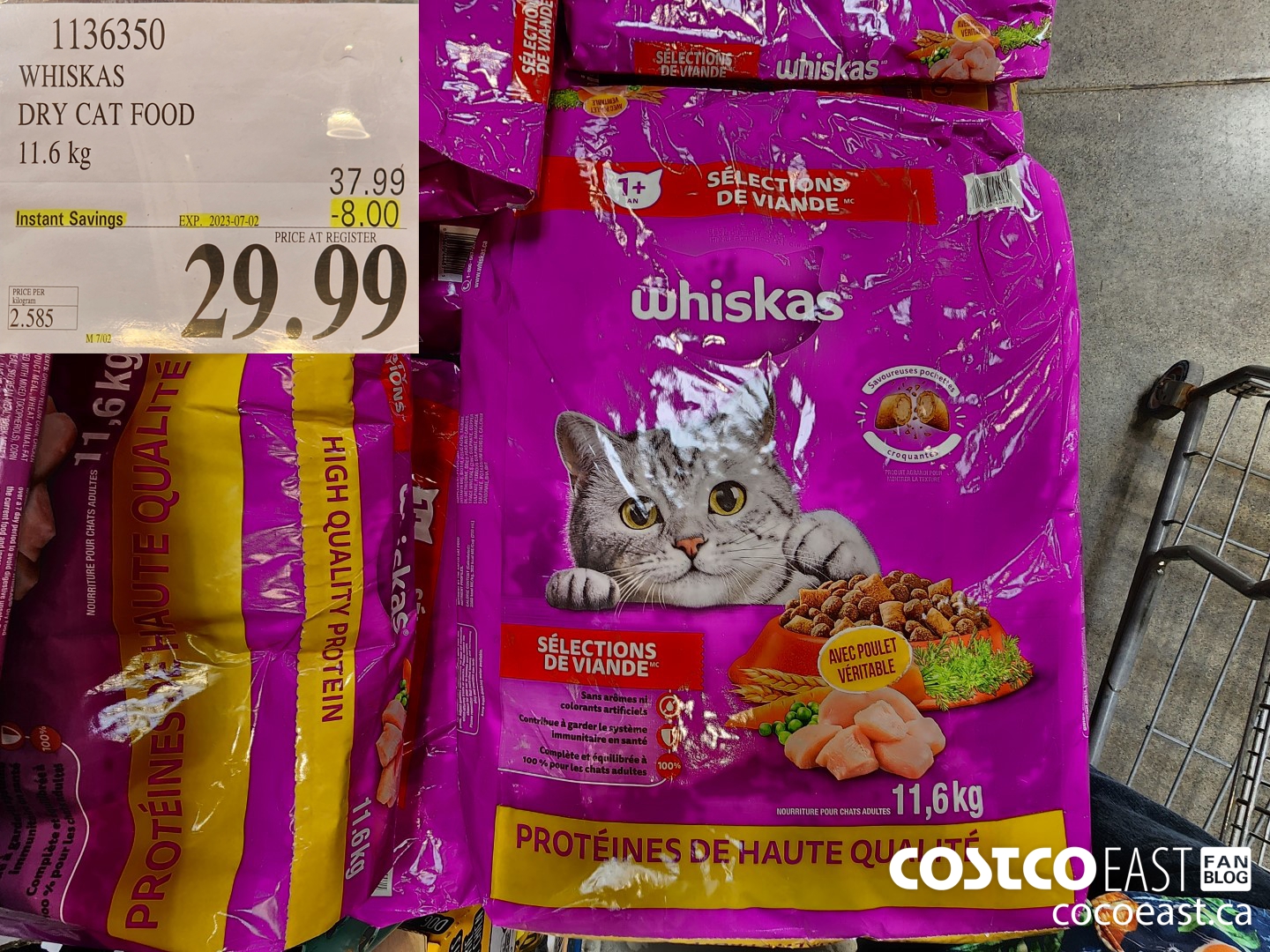 1136350 WHISKAS MEATY SELECTIONS CAT FOOD 11.6 kg ($8.00 INSTANT SAVINGS EXPIRES ON 2023-07-02) $29.99