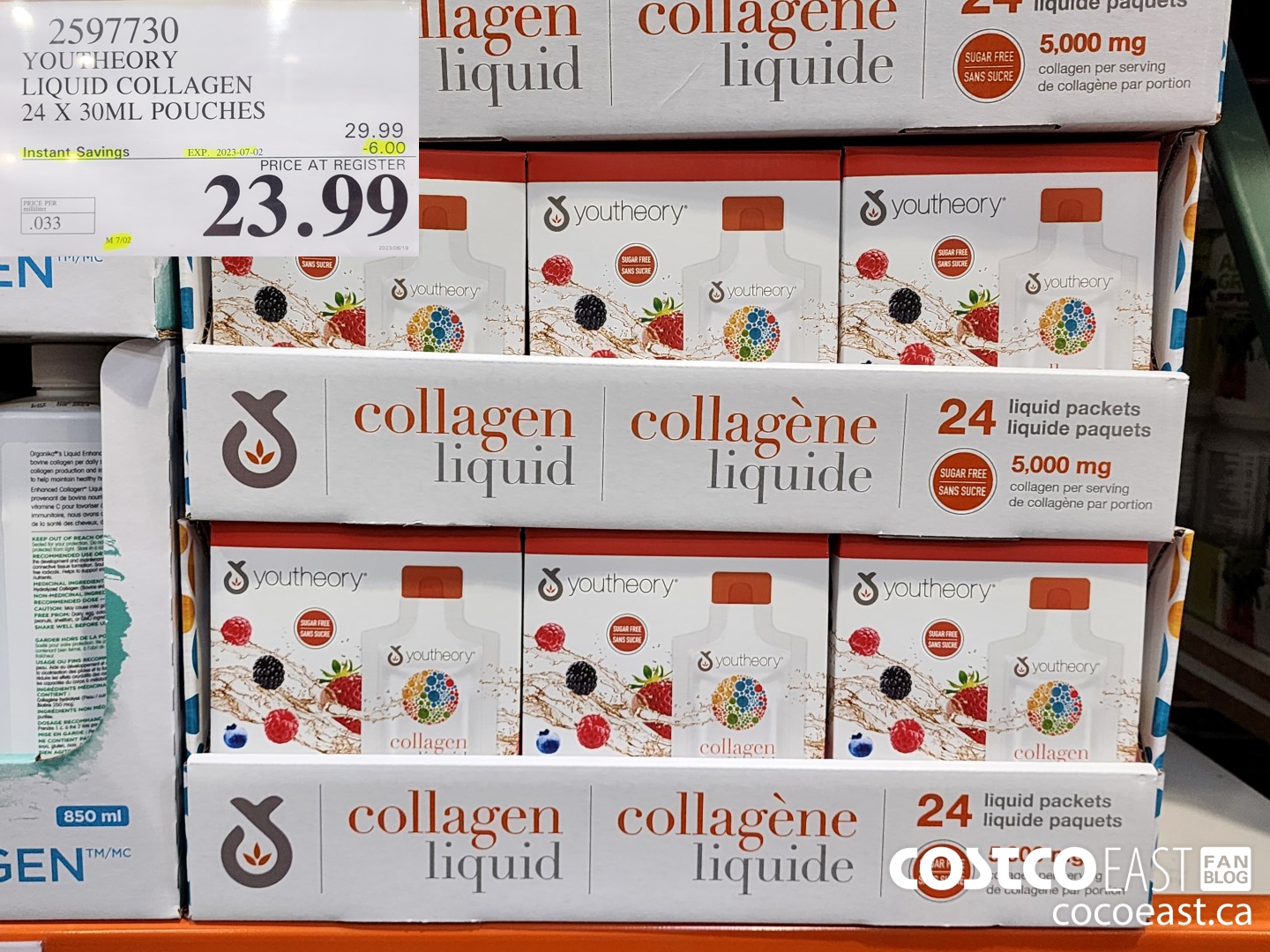 2597730 YOUTHEORY LIQUID COLLAGEN 24 X 30ML POUCHES ($6.00 INSTANT SAVINGS EXPIRES ON 2023-07-02) $23.99