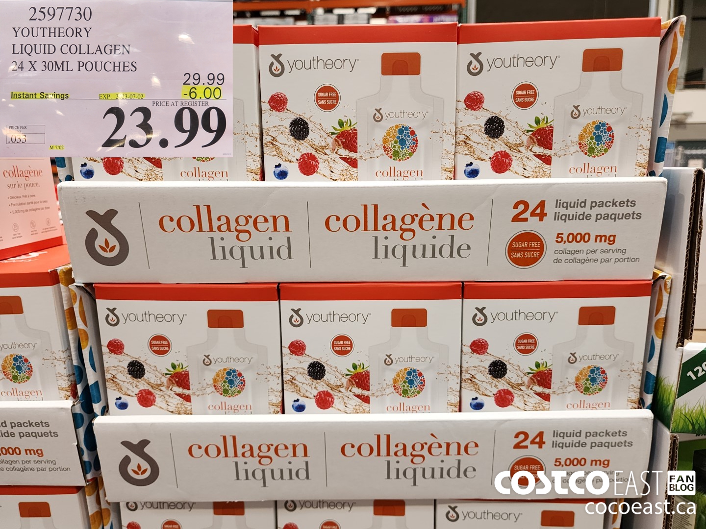 2597730 YOUTHEORY LIQUID COLLAGEN 24 X 30ML POUCHES ($6.00 INSTANT SAVINGS EXPIRES ON 2023-07-02) $23.99