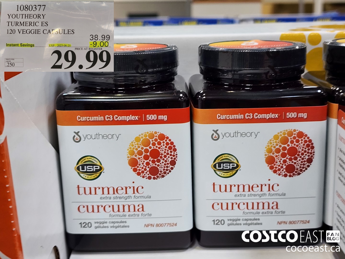 1080377 YOUTHEORY TUMERIC ES 120 VEGGIE CAPSULES ($9.00 INSTANT SAVINGS EXPIRES ON 2023-06-25) $29.99