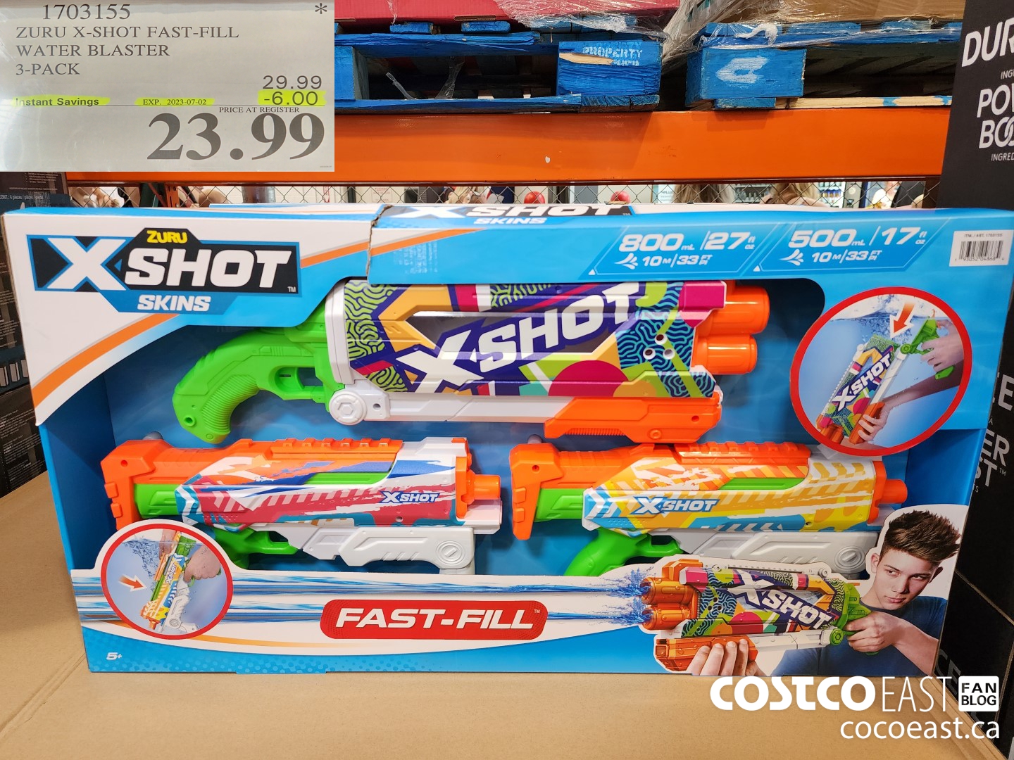 1703155 ZURU X-SHOT FAST-FILL WATER BLASTER 3-PACK ($6.00 INSTANT SAVINGS EXPIRES ON 2023-07-02) $23.99