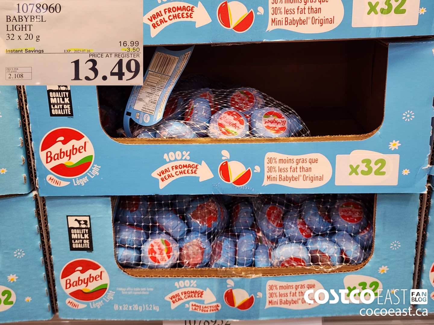 1078960 BABYBEL LIGHT 32 x 20 g ($3.50 INSTANT SAVINGS EXPIRES ON 2023-07-16) $13.49