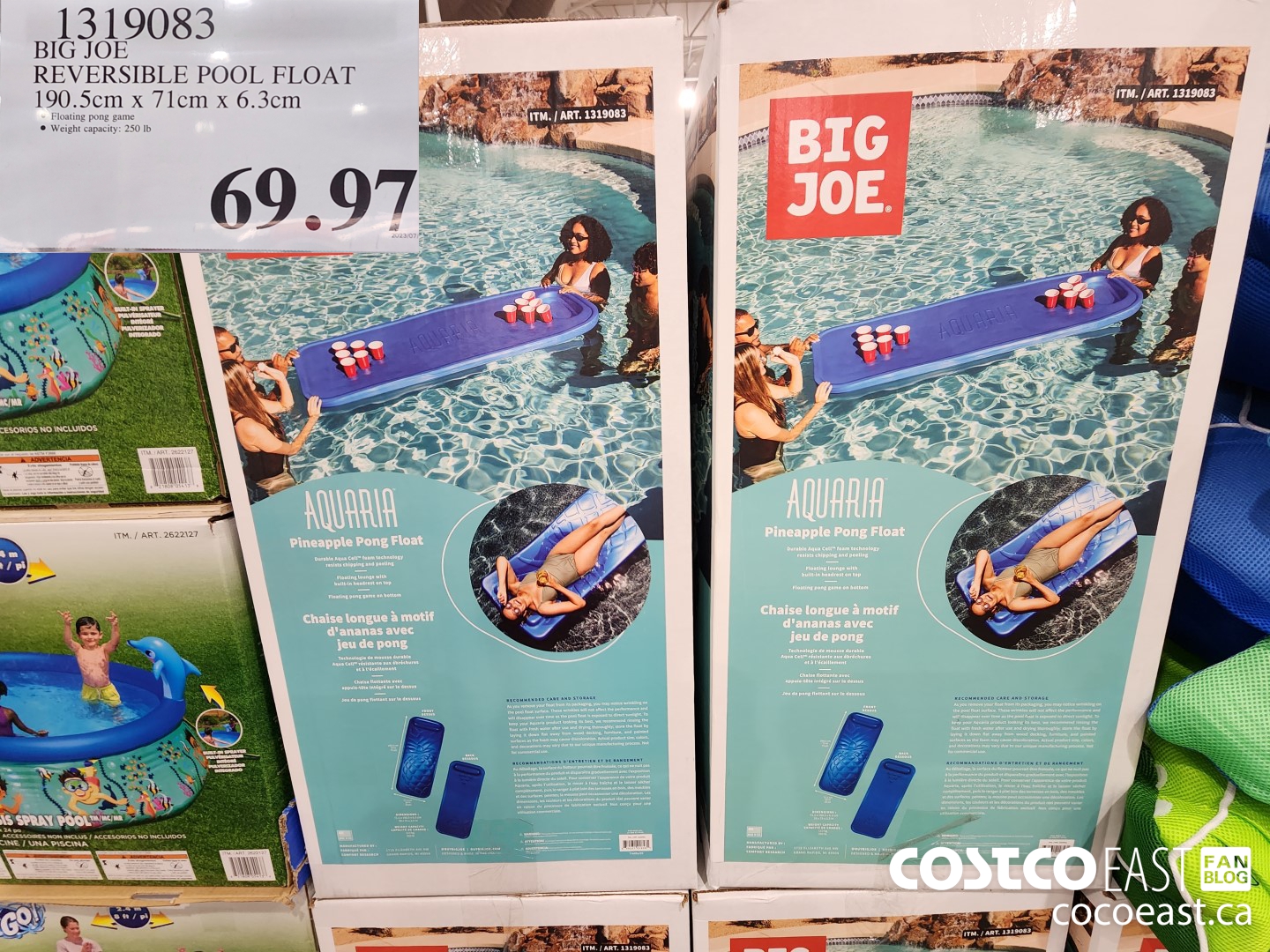 1319083 BIG JOE REVERSIBLE POOL FLOAT 190.5CM X 71 CM X 6.3 CM $69.97