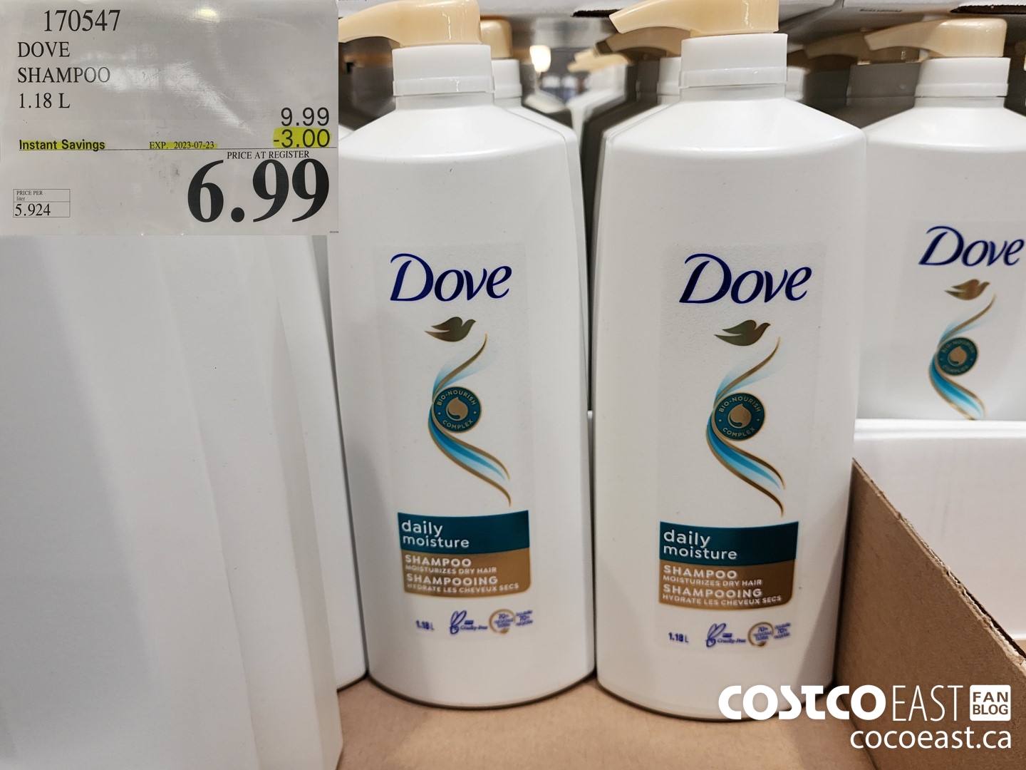 170547 DOVE SHAMPOO 1.18 L ($3.00 INSTANT SAVINGS EXPIRES ON 2023-07-23) $6.99