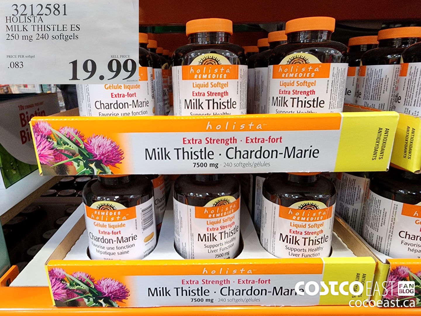 3212581 HOLISTA MILK THISTLE ES 250 mg 240 softgels $19.99