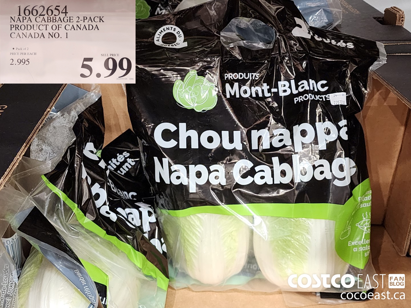 1662654 NAPA CABBAGE 2-PACK PRODUCT OF CANADA CANADA NO. 1 $5.99