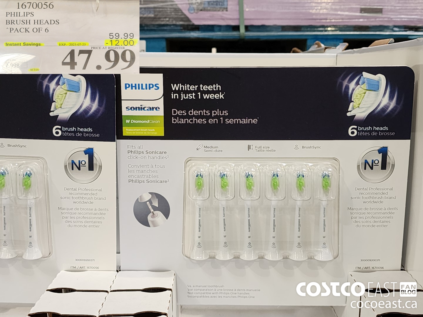 1670056 PHILIPS BRUSH HEADS PACK OF 6 ($12.00 INSTANT SAVINGS EXPIRES ON 2023-07-23) $47.99