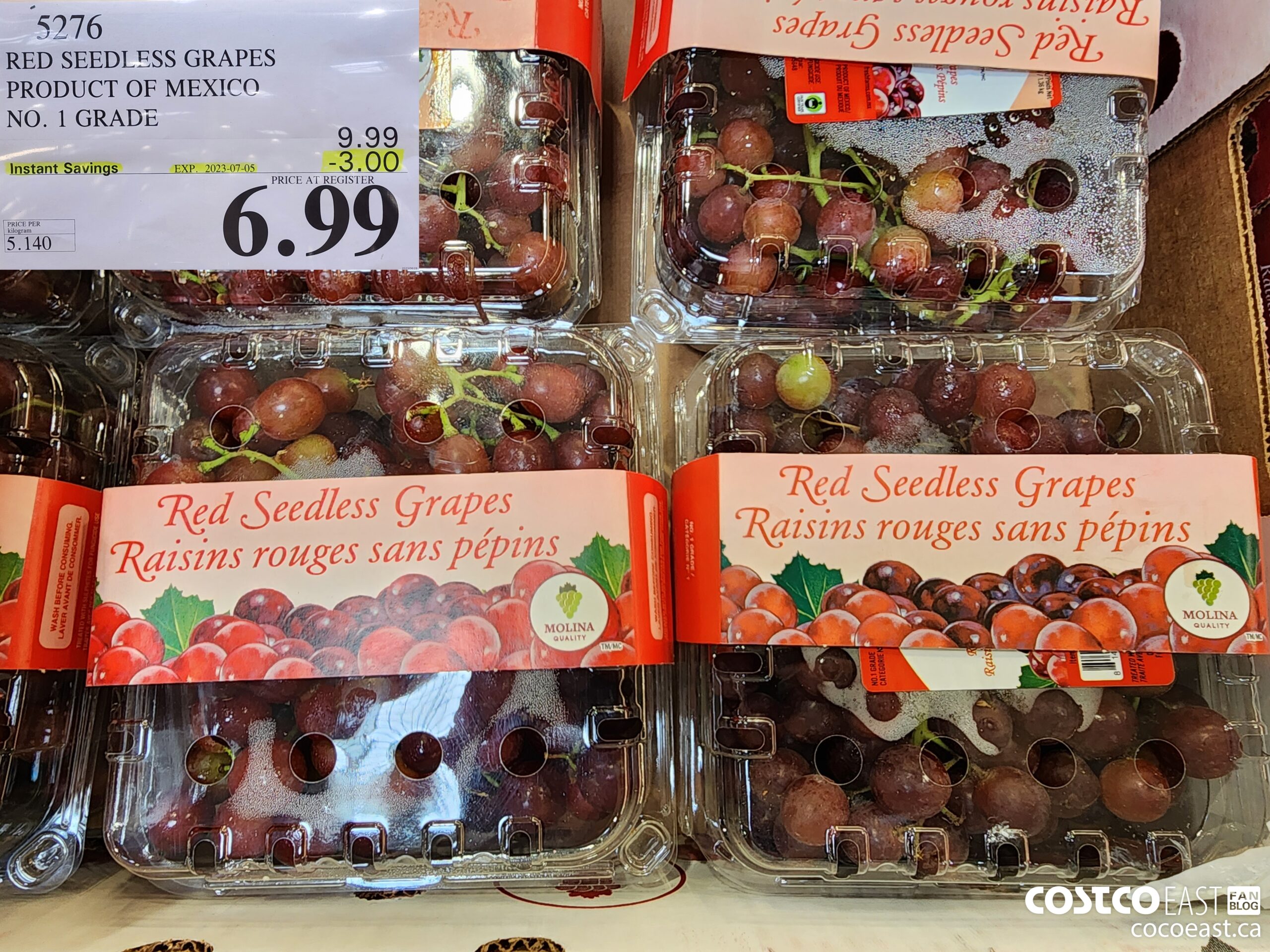5276 RED SEEDLESS GRAPES PRODUCT OF MEXICO NO. 1 GRADE ($3.00 INSTANT SAVINGS EXPIRES ON 2023-07-05) $6.99