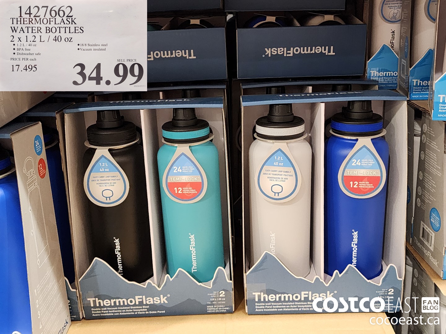 TWO Thermoflask 40oz Insulated Water Bottles Only $17.99 at Costco