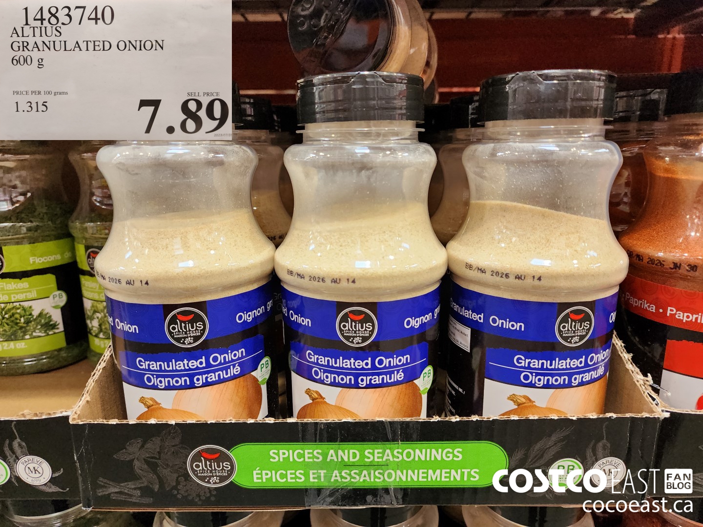 1483740 ALTIUS GRANULATED ONION 600 G $7.89