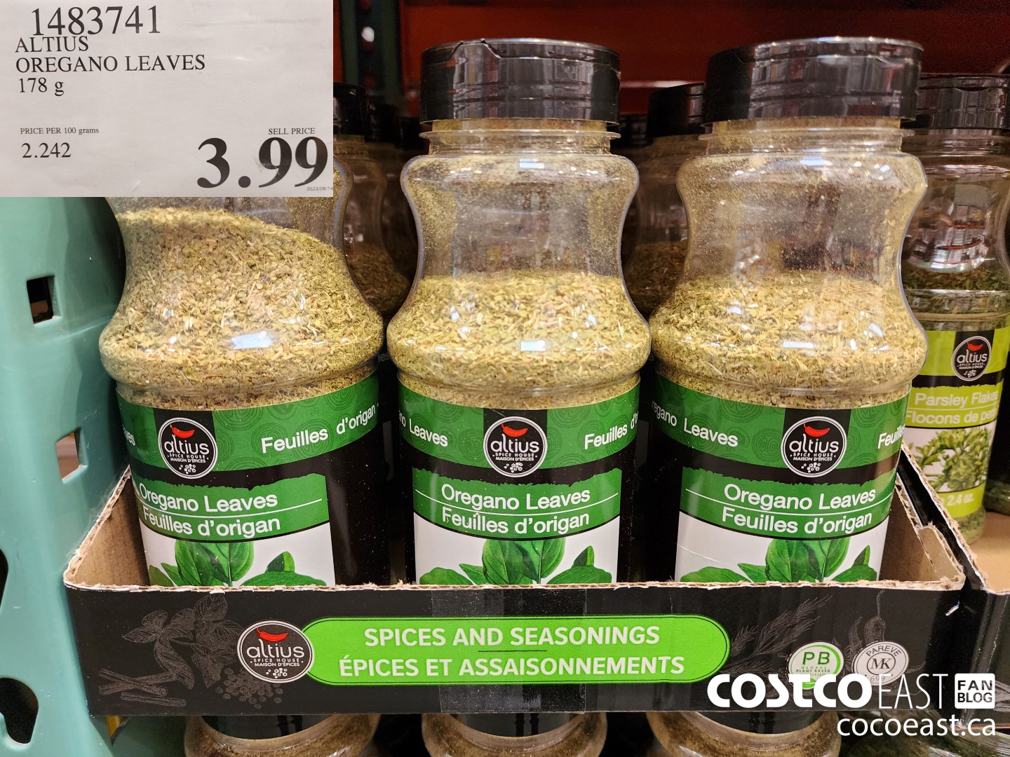 1483741 ALTIUS OREGANO LEAVES 178 G $3.99