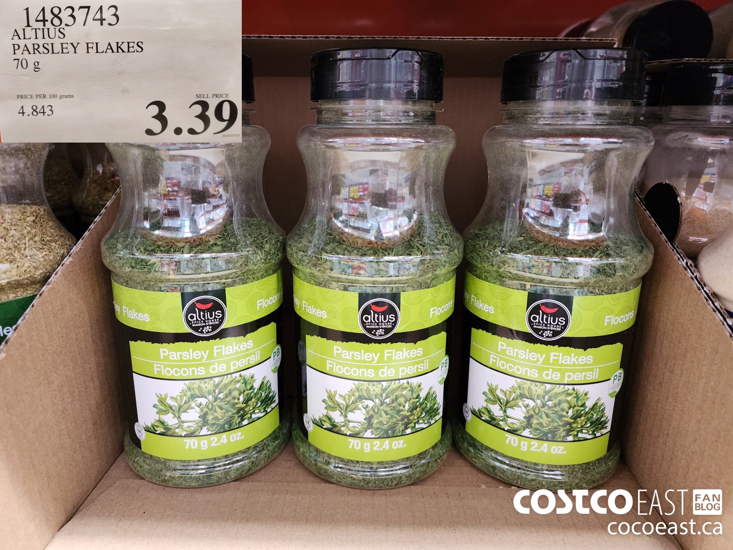 1483743 ALTIUS PARSLEY FLAKES 70 G $3.39
