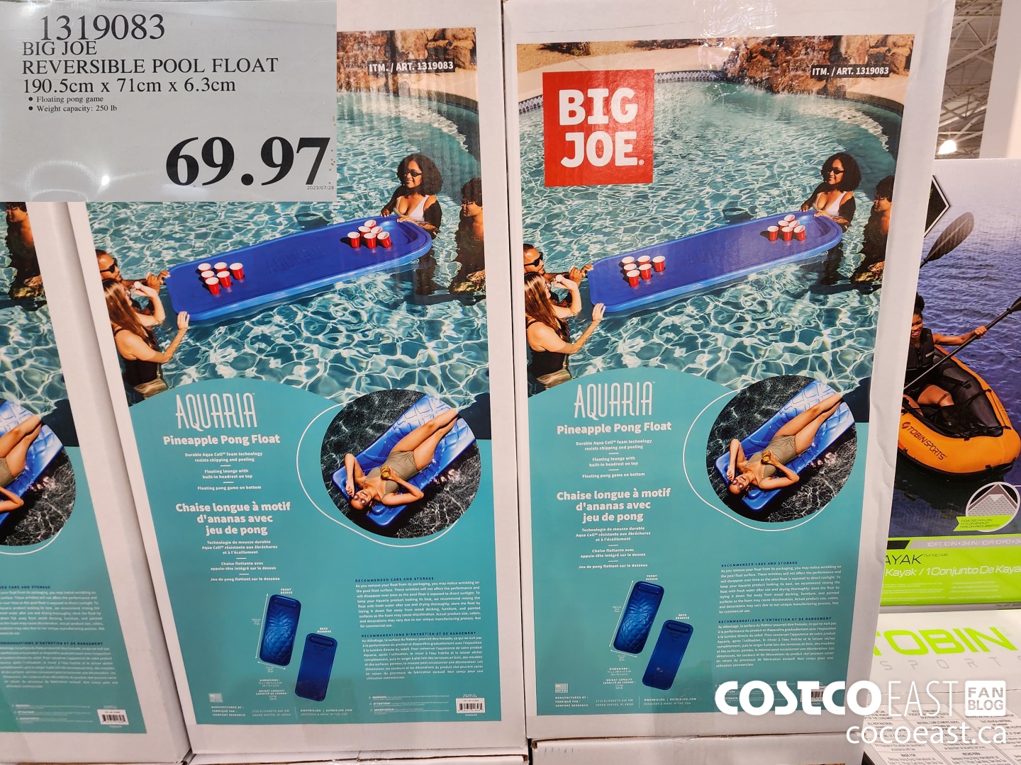1319083 BIG JOE REVERSIBLE POOL FLOAT 190.5CM X 71 CM X 6.3 CM $69.97