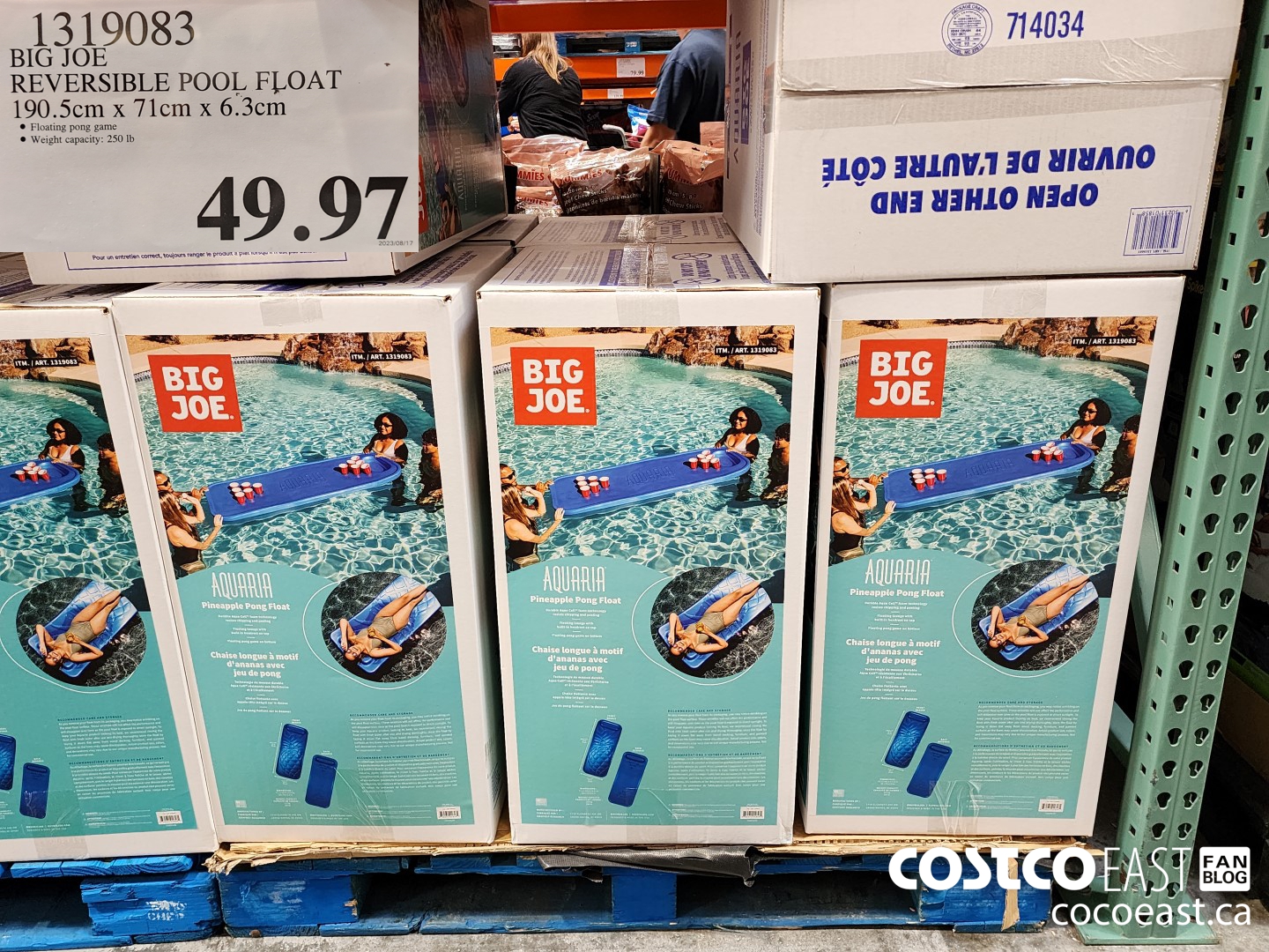 1319083 BIG JOE REVERSIBLE POOL FLOAT 190.5CM X 71 CM X 6.3 CM $49.97