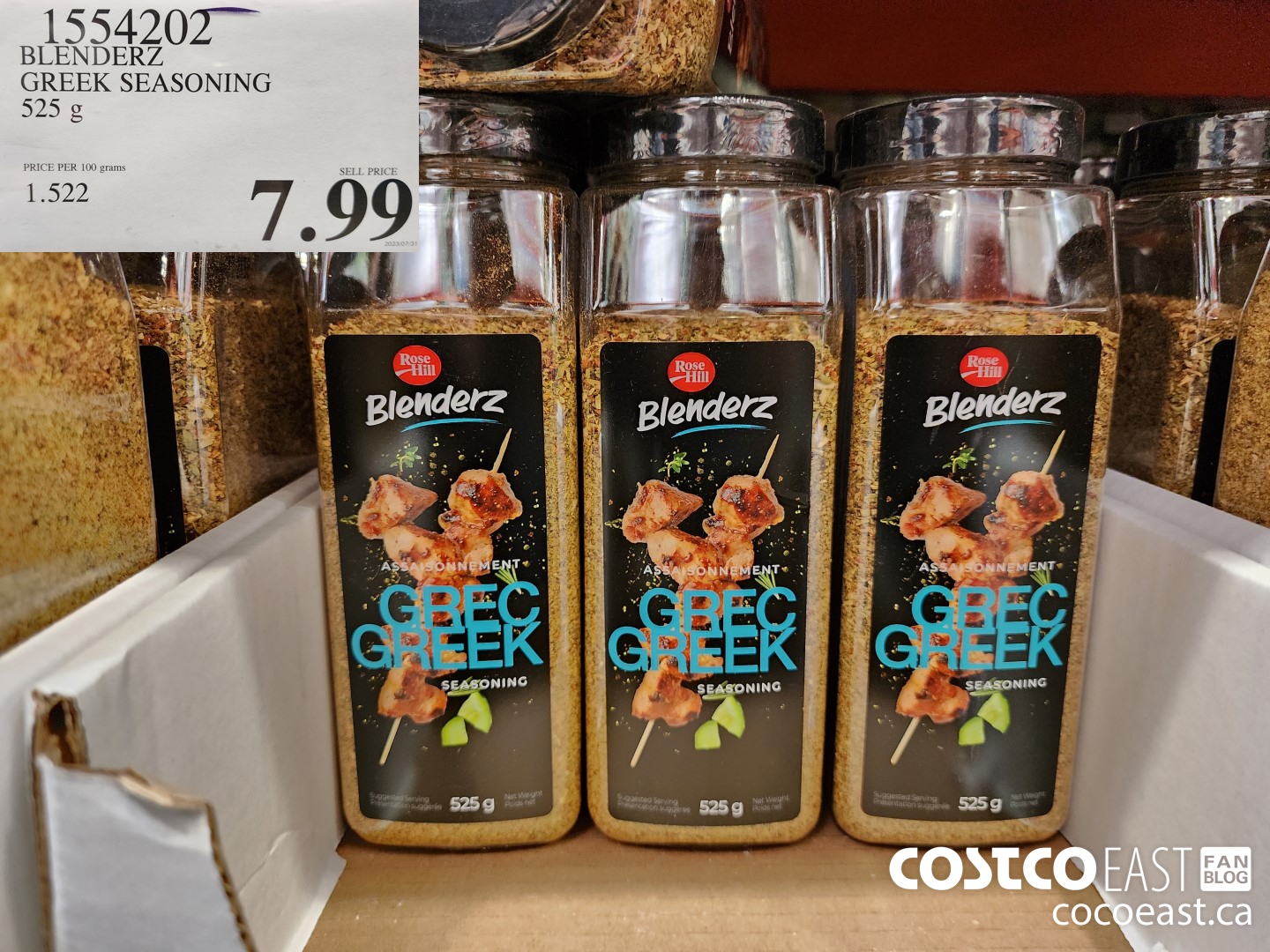 1554202 BLENDERZ GREEK SEASONING 525 G $7.99
