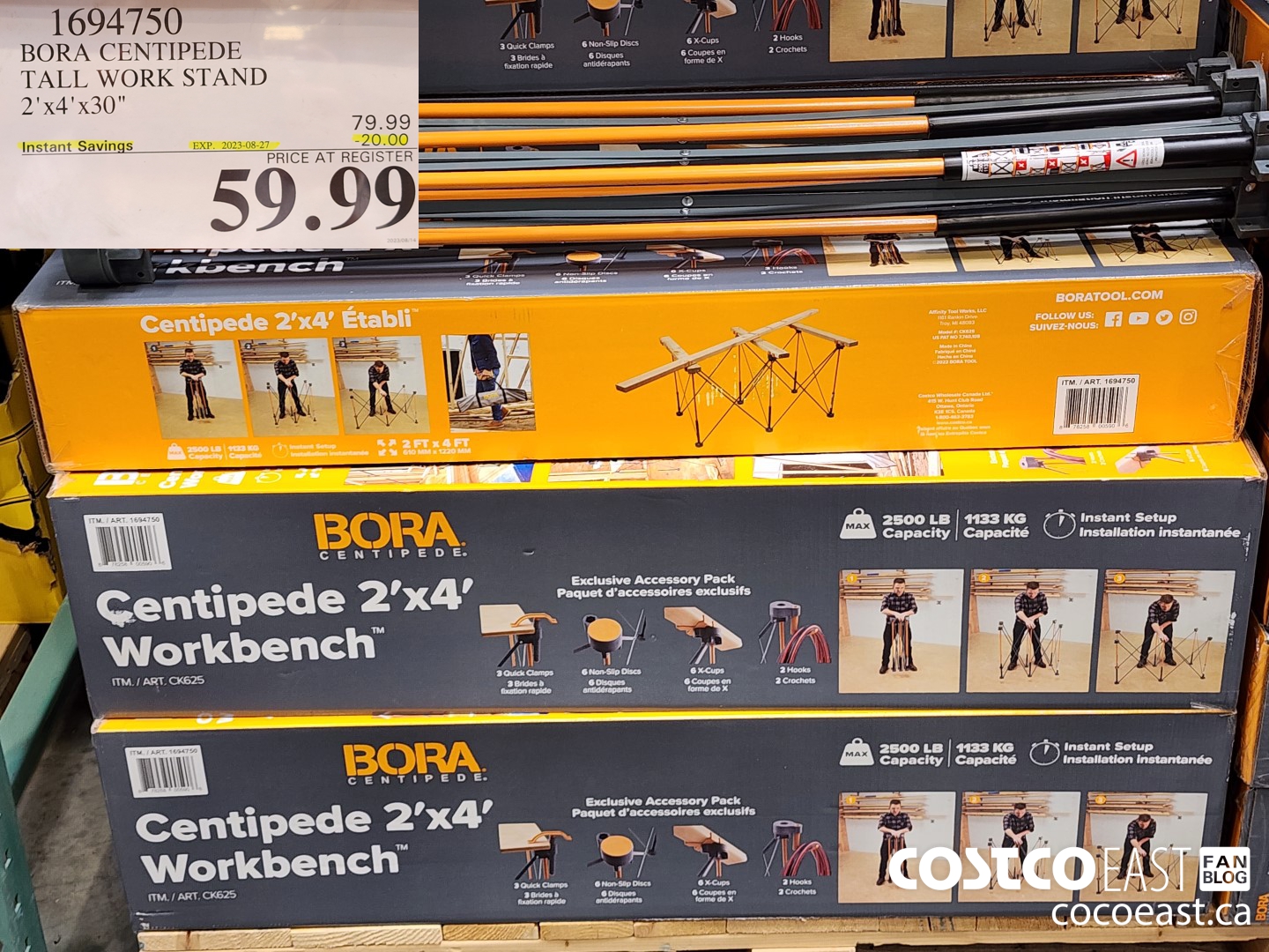 1694750 BORA CENTIPEDE TALL WORK STAND 2' X 4' X 30