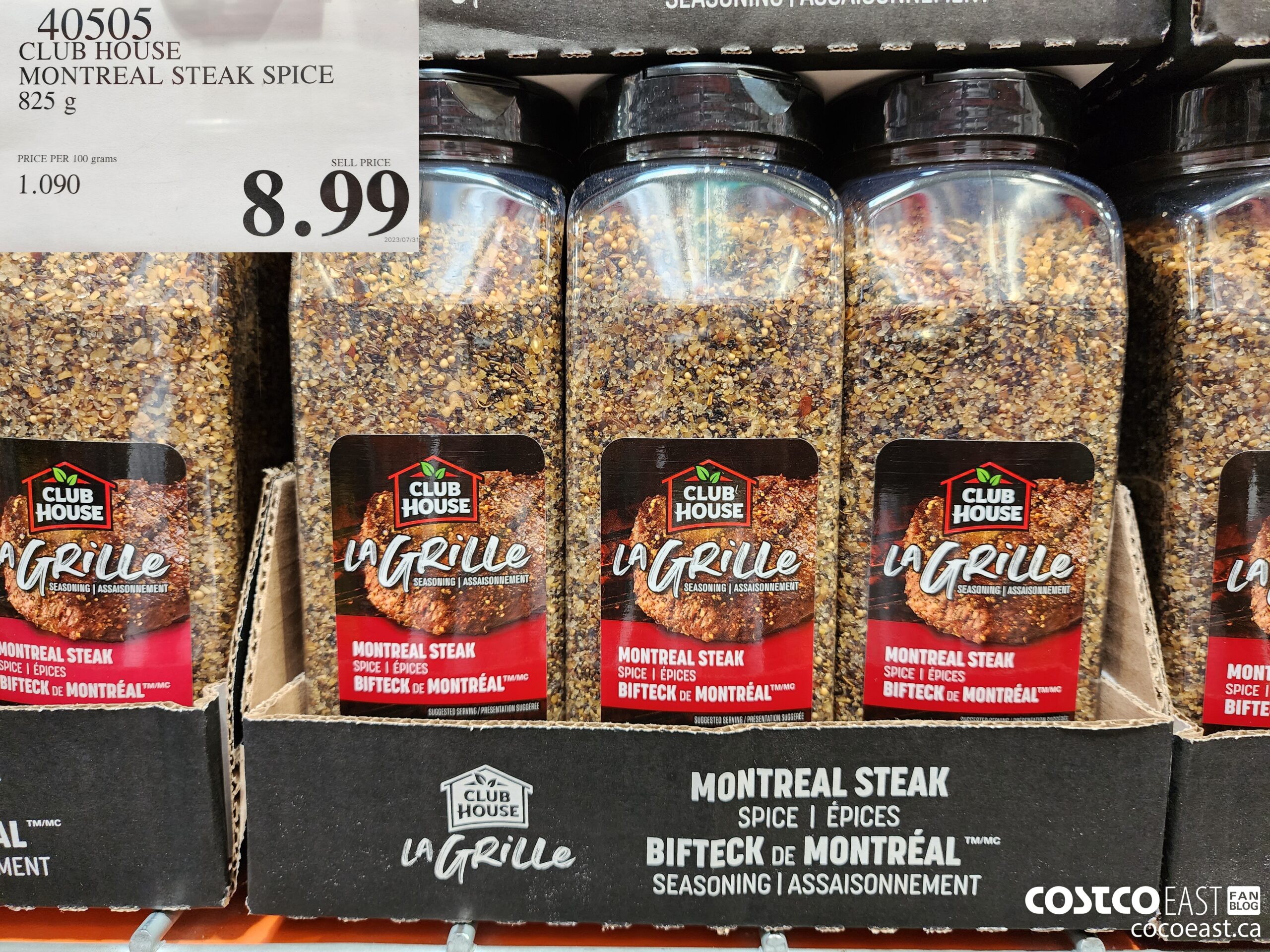 40505 CLUBHOUSE MONTREAL STEAK SPICE 825 G $8.99