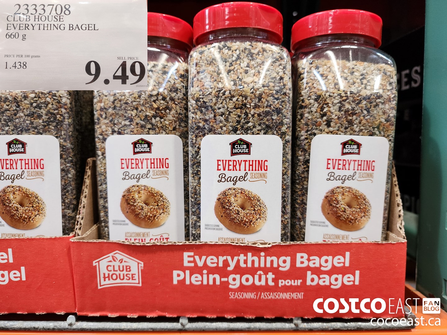 2333708 CLUB HOUSE EVERYTHING BAGEL 660 g $9.49