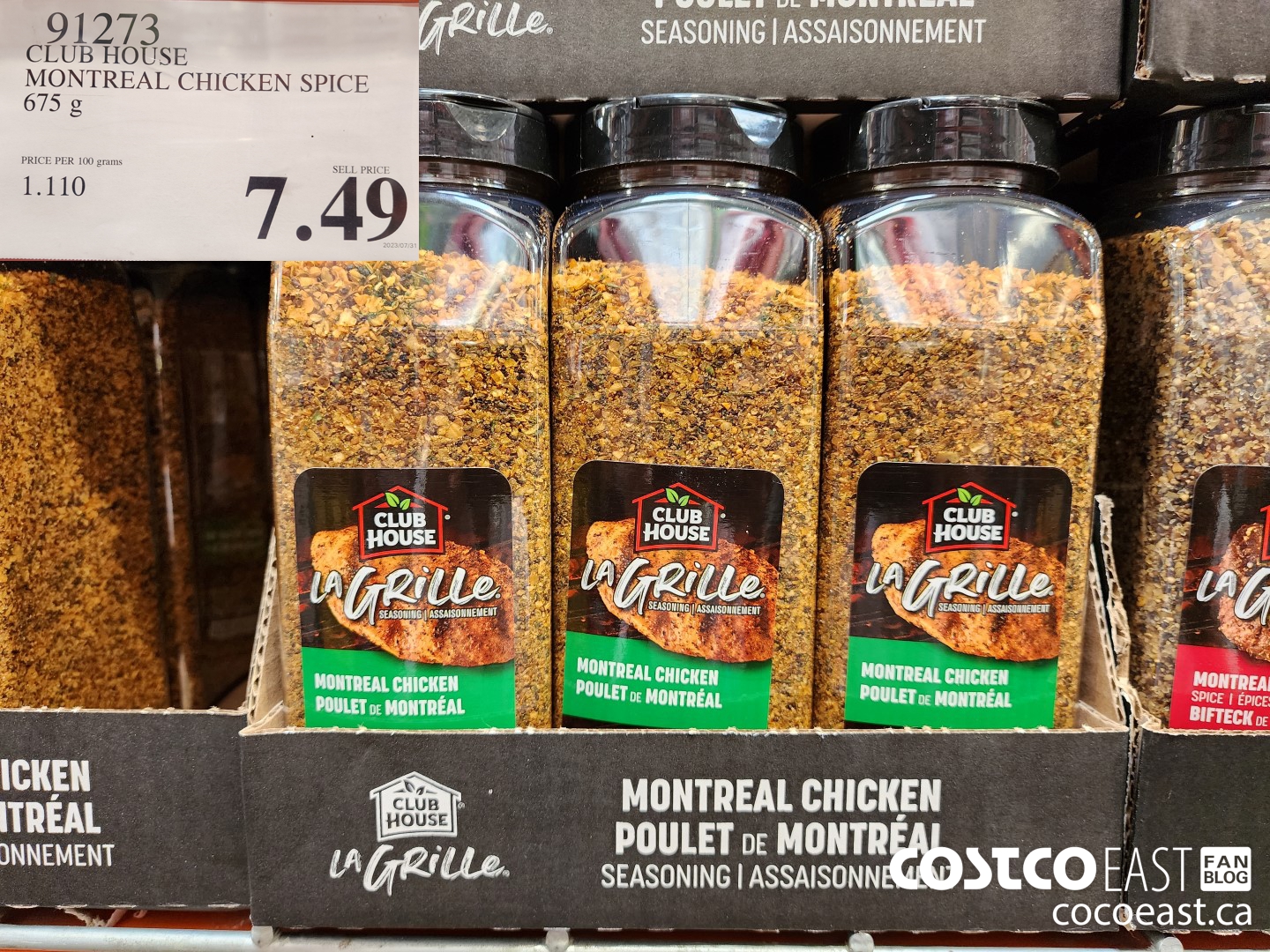 91273 CLUB HOUSE MONTREAL CHICKEN SPICE 675 G $7.49