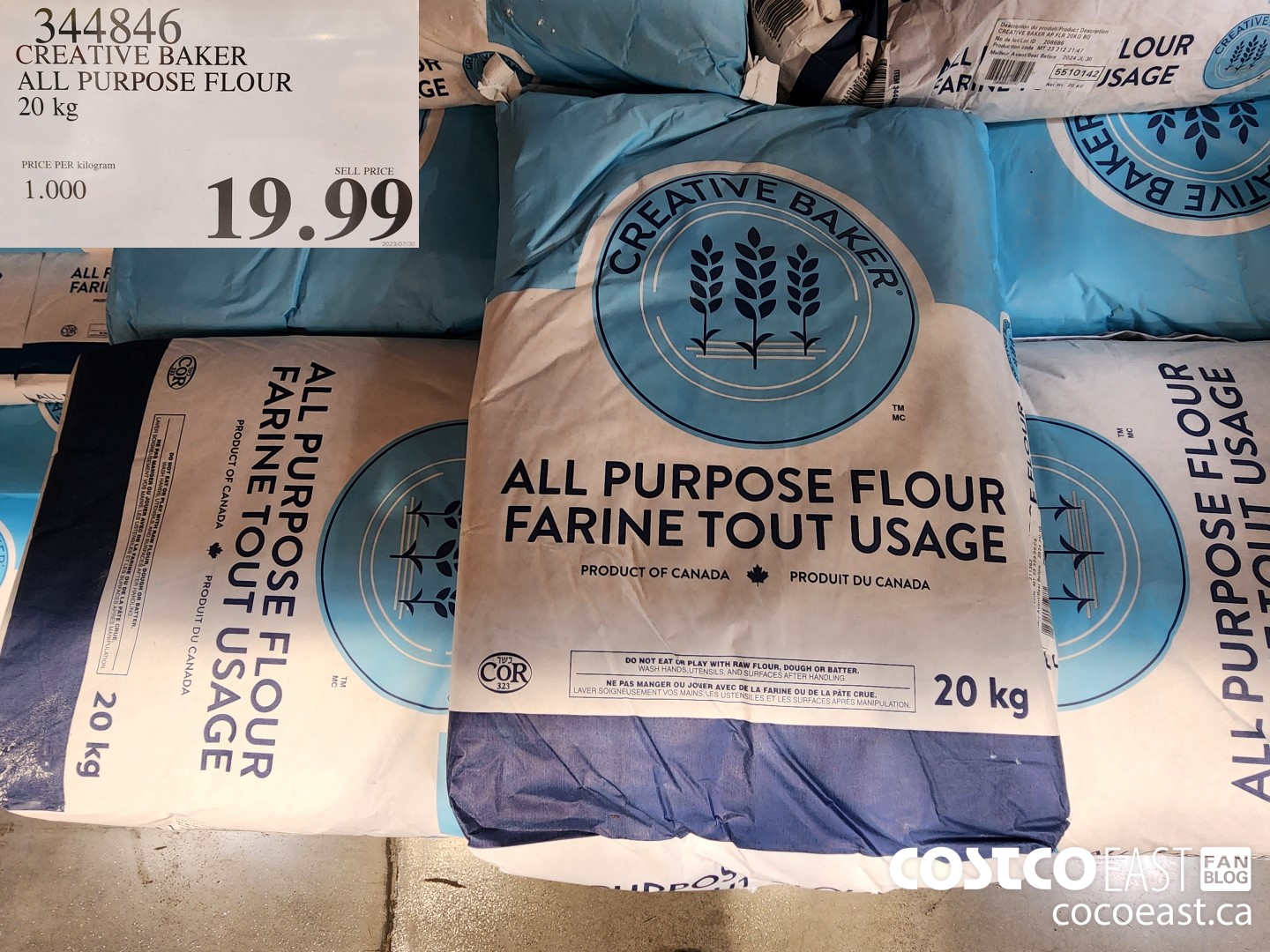 344846 CREATIVE BAKER ALL PURPOSE FLOUR 20 KG $19.99