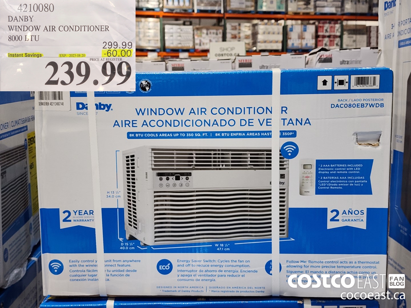 Costco Weekend Sales Aug 18th 20th 2023 Ontario Atlantic Canada   DANBY WINDOW AIR CONDITIONER 8000 BTU 20230818 83230 