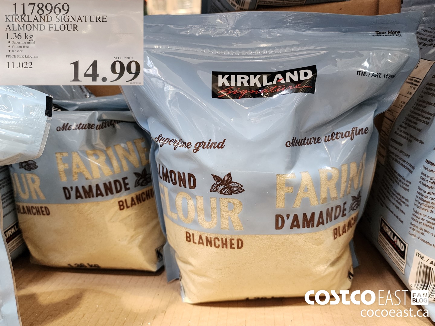 1178969 KIRKLAND SIGNATURE ALMOND FLOUR 1.36 kg $14.99