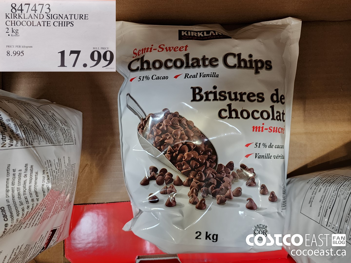 847473 KIRKLAND SIGNATURE CHOCOLATE CHIPS 2 KG $17.99