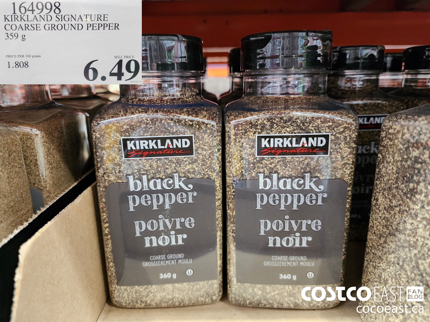 164998 KIRKLAND SIGNATURE COARSE GROUND PEPPER 359 G $6.49